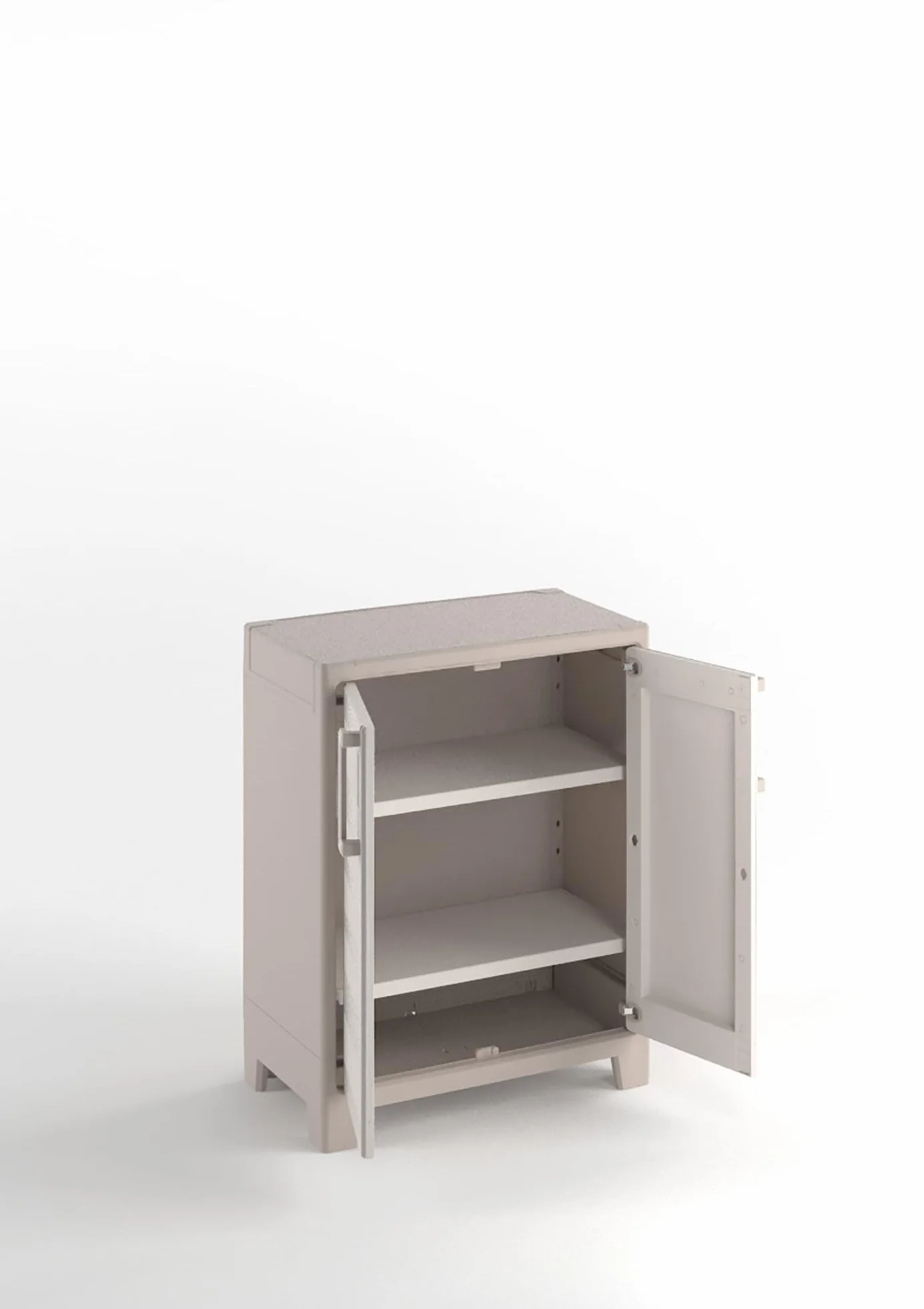 Keter Armadio Basso Gulliver, 2 Ripiani Regolabili, Sabbia/Beige, 80x44x100 H Cm