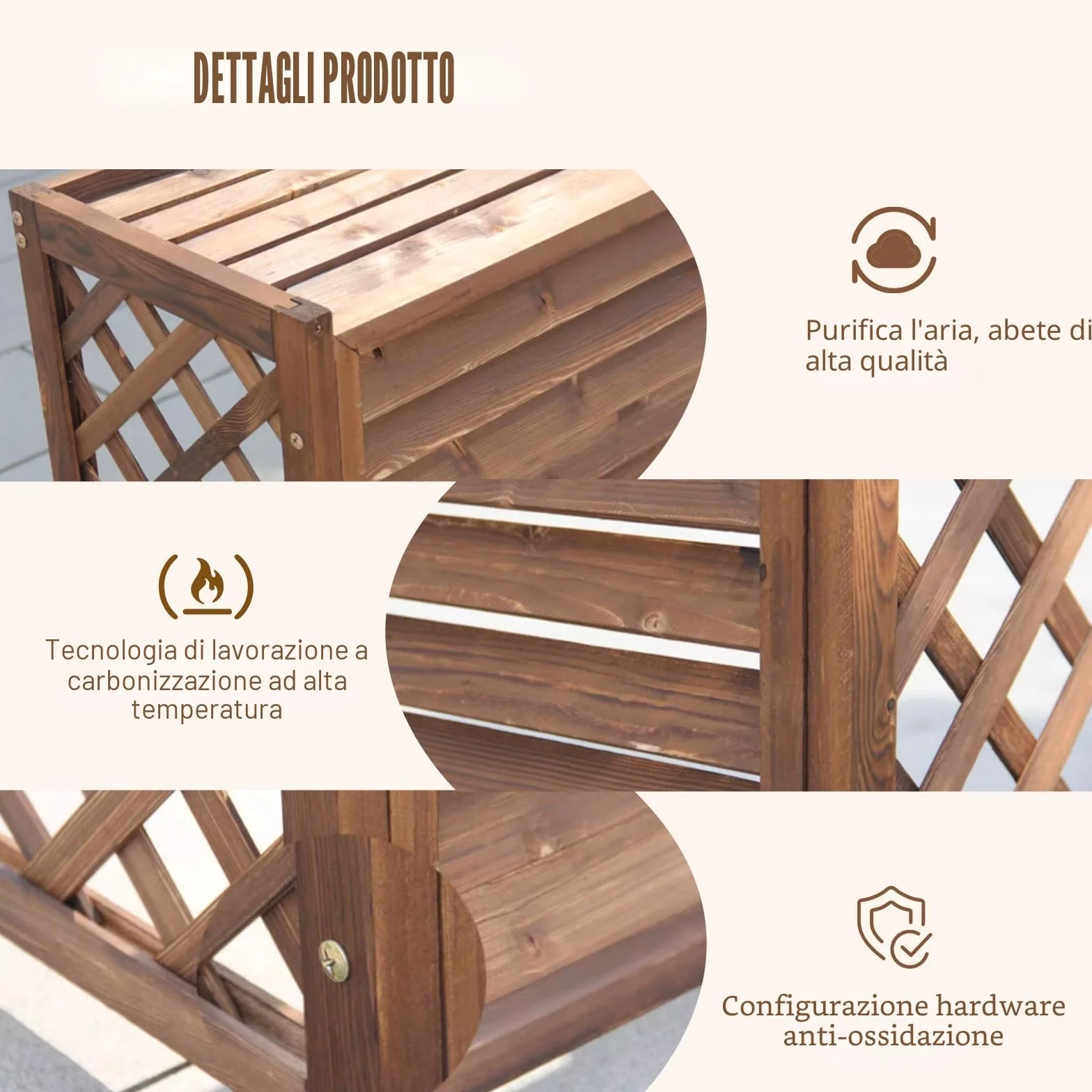 Copri Climatizzatore Esterno in Legno Copri Condizionatore Copertura Radiatore All'aperto Tavola Addensata Impianto Decorativo Display X-Large