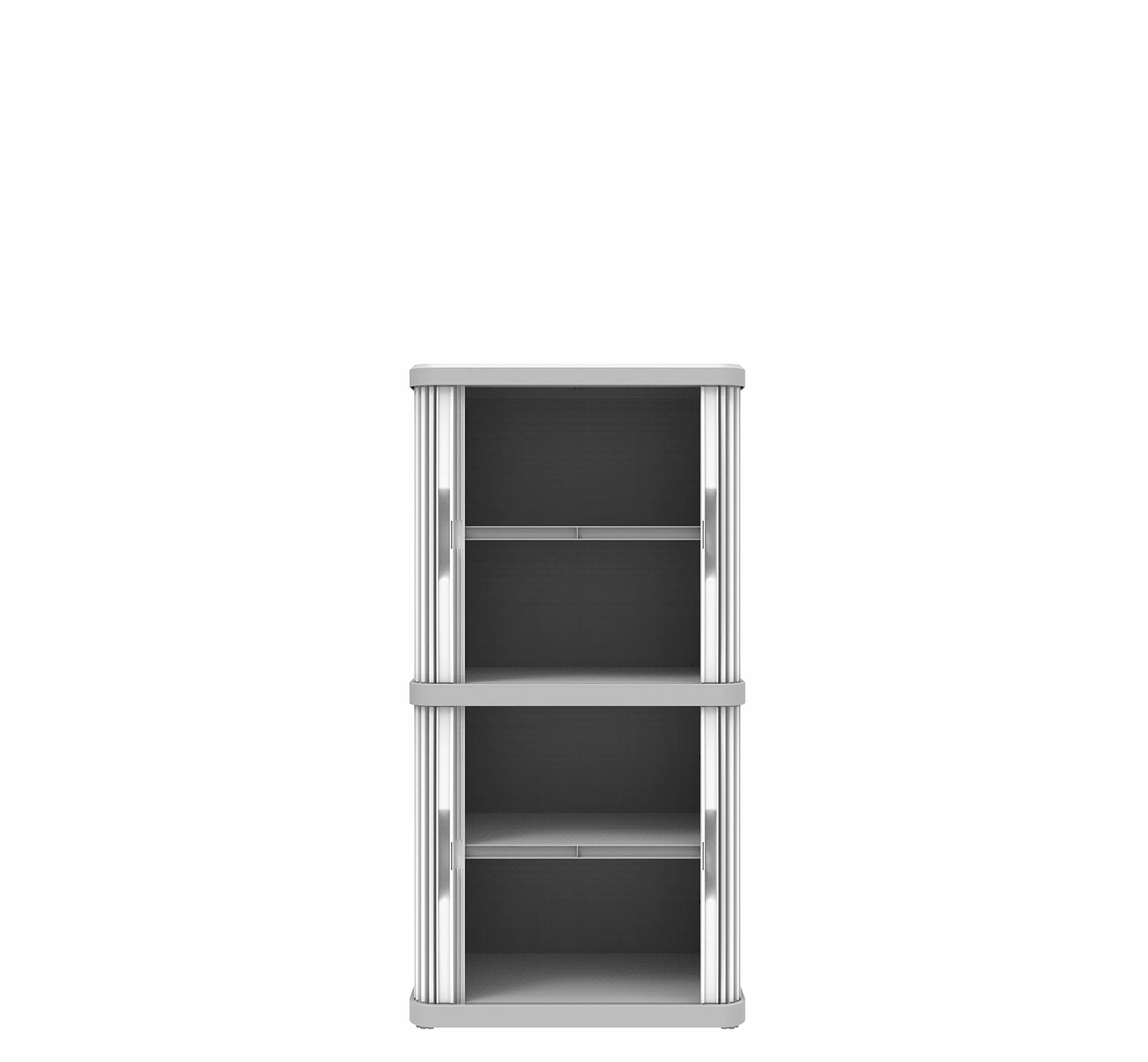 Terry - Rolling Space Cab 2, Armadio a 2 Vani con Due Antine Scorrevoli, 2 Ripiani Interni Modulabili, da Interno e Esterno, in Plastica, 59x36x115 cm