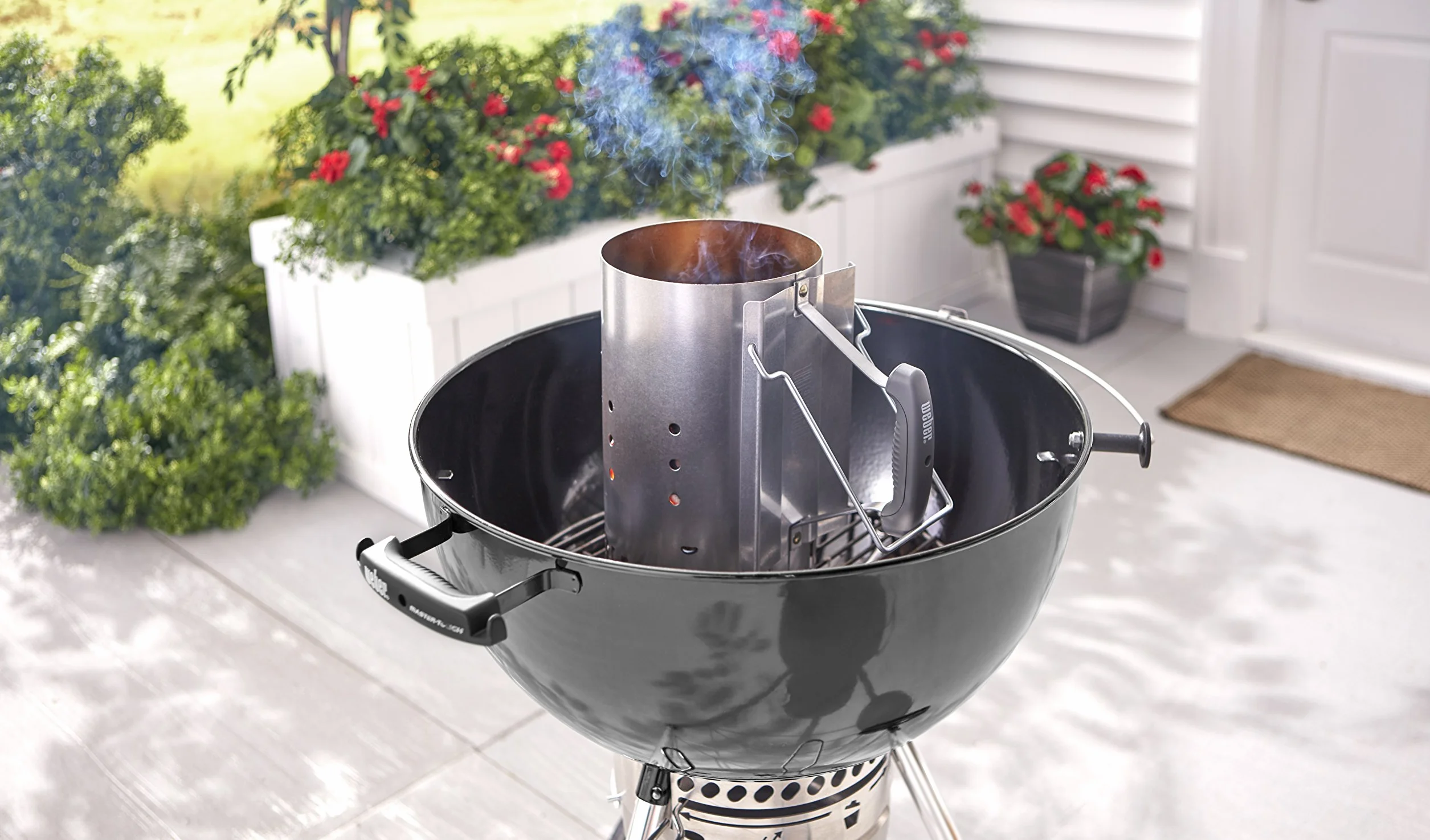 Weber Fireplace Starter Grande 32 cm Altezza 2 Maniglie per Griglie a Carbonella 47 cm