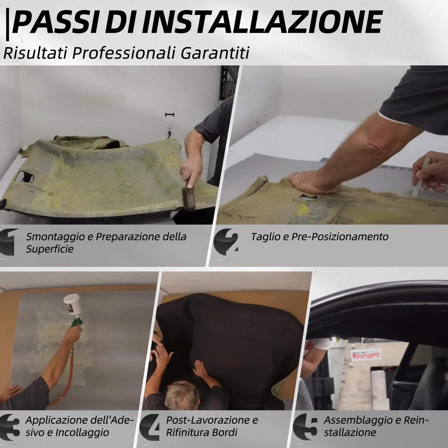 Tettoia in camoscio con dorso in schiuma per interni dell'auto, adatto per la sostituzione di cieli auto, camper, campervan e progetti fai da te (200,7 x 152,4 cm) (nero)