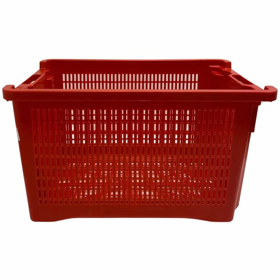 acquaverde | 10 Cassette Agricole con Fondo Traforato in Plastica 40 Litri (30 kg), Cesta per Raccolta Olive, Impilabili e Sovrapponibili, Con Manici, cm. 56x35x31
