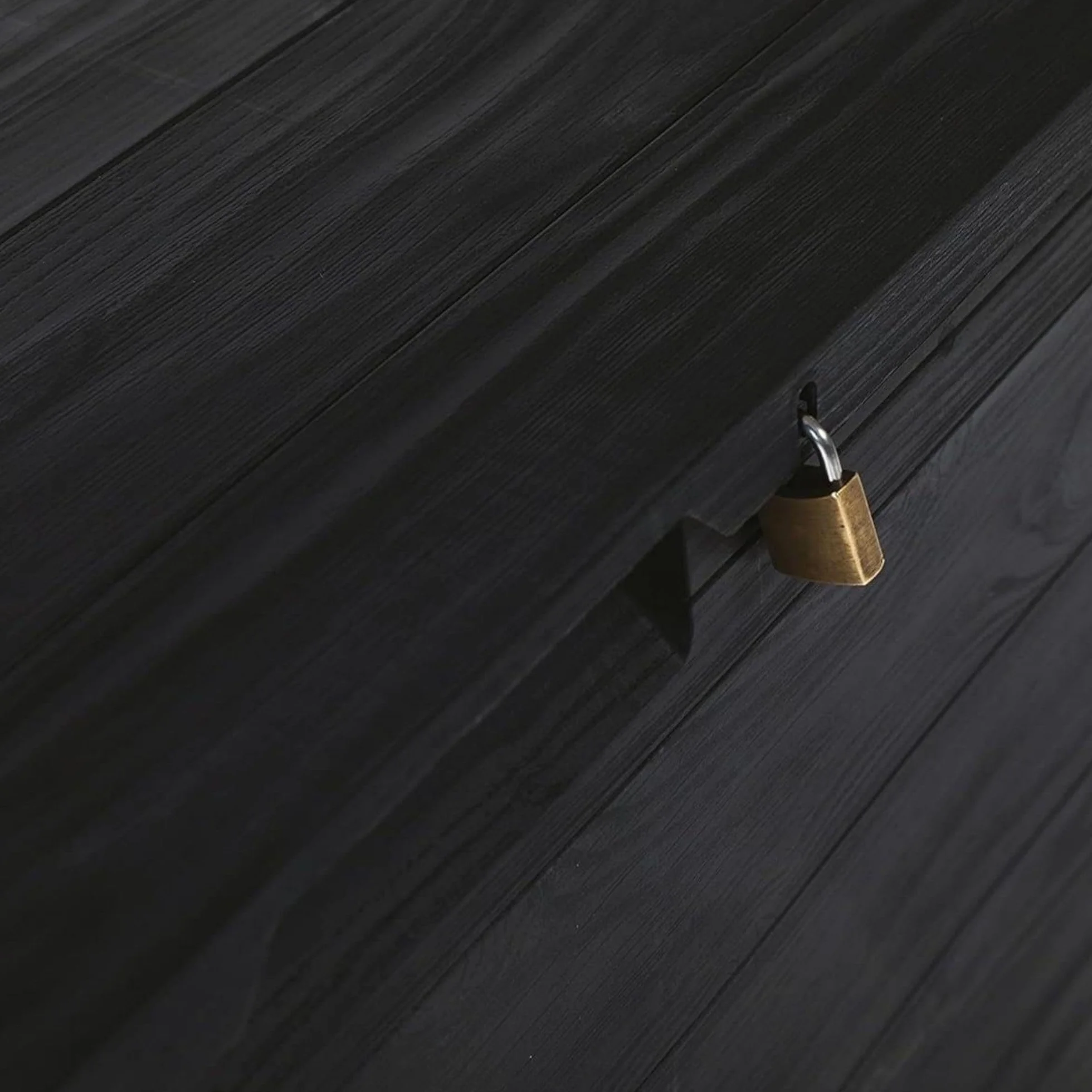 Maury's Baule Cassapanca 170 Litri Effetto Legno, Contenitore Stoccaggio in Resina Antracite 78x55x52 cm