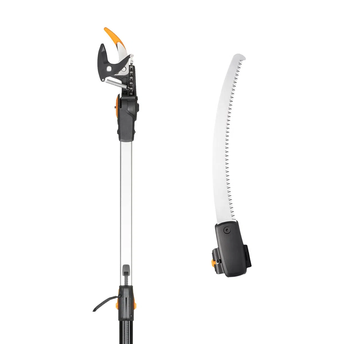 Fiskars Set Svettatoio Telescopico Bypass, Lama Acciaio, Manico Alluminio, 2,4-4 m, UPX86, Seghetto Acciaio Temprato 46 cm