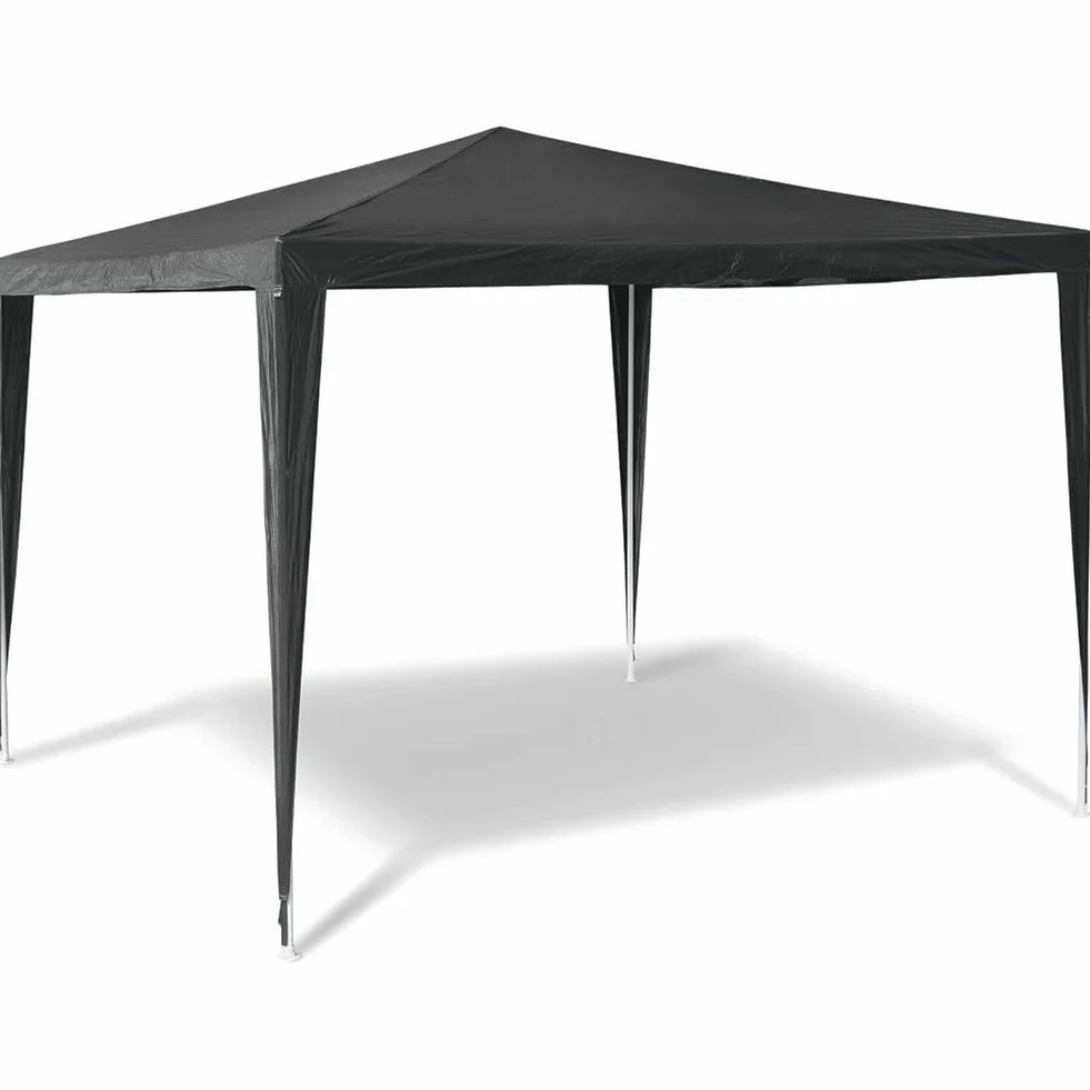 Bakaji Gazebo da Giardino 3x3 mt Struttura Tubolare in Metallo Telo PE Impermeabile Grigio