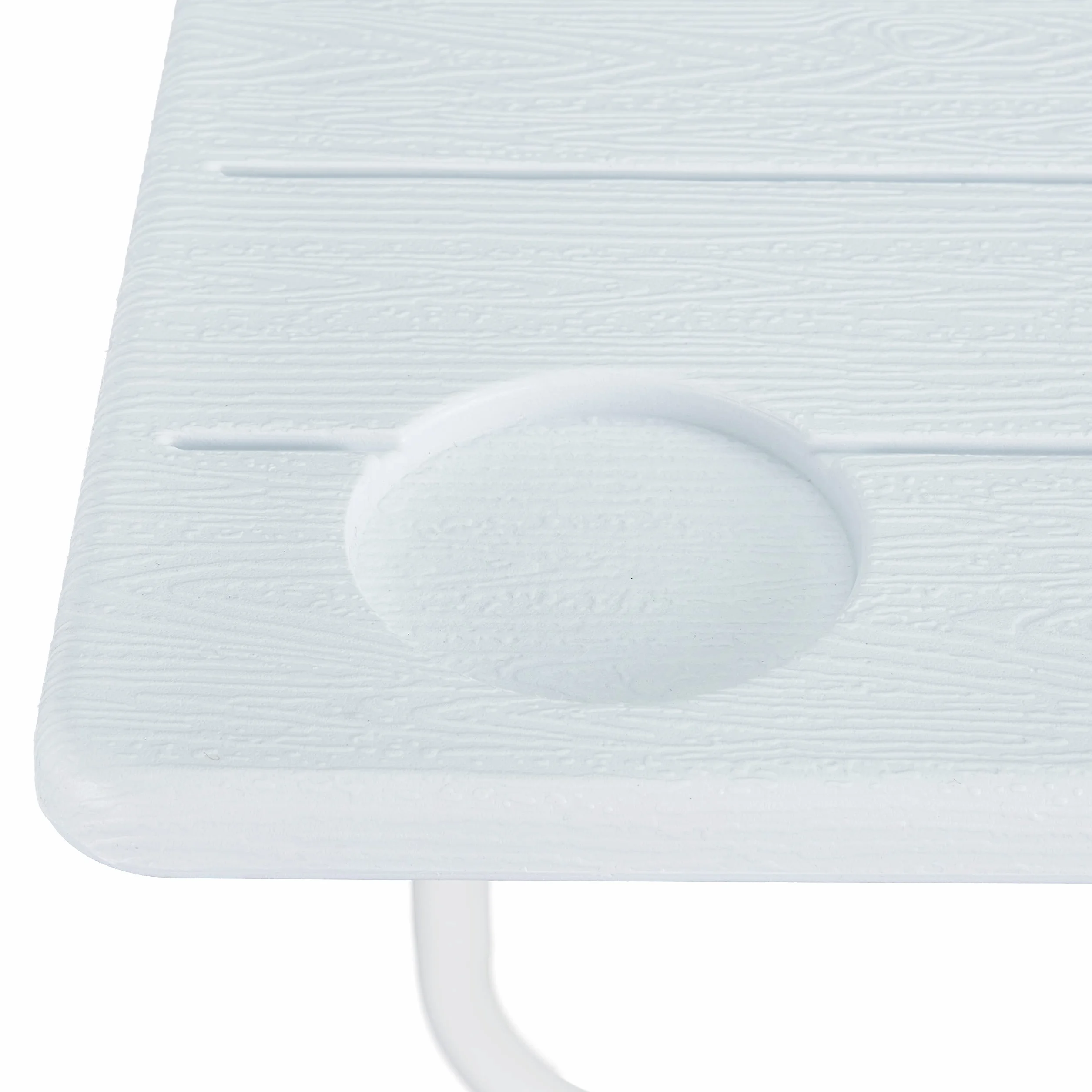 Relaxdays Tavolino Pieghevole per Balcone Regolabile 3 Altezze 59,5x35,5 cm Bianco
