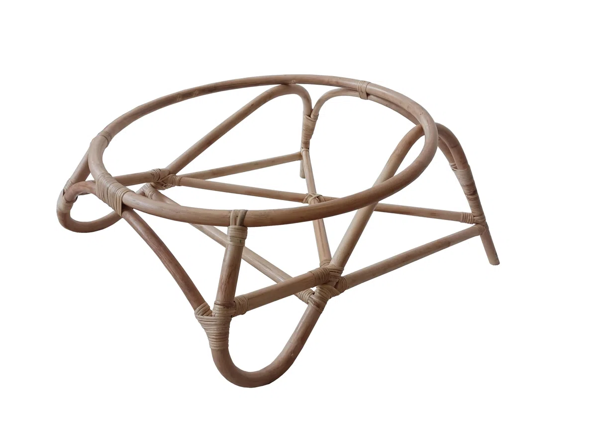 Poltrona in rattan naturale Papasan Ø 115 con cuscino, rotonda per esterno giardino veranda