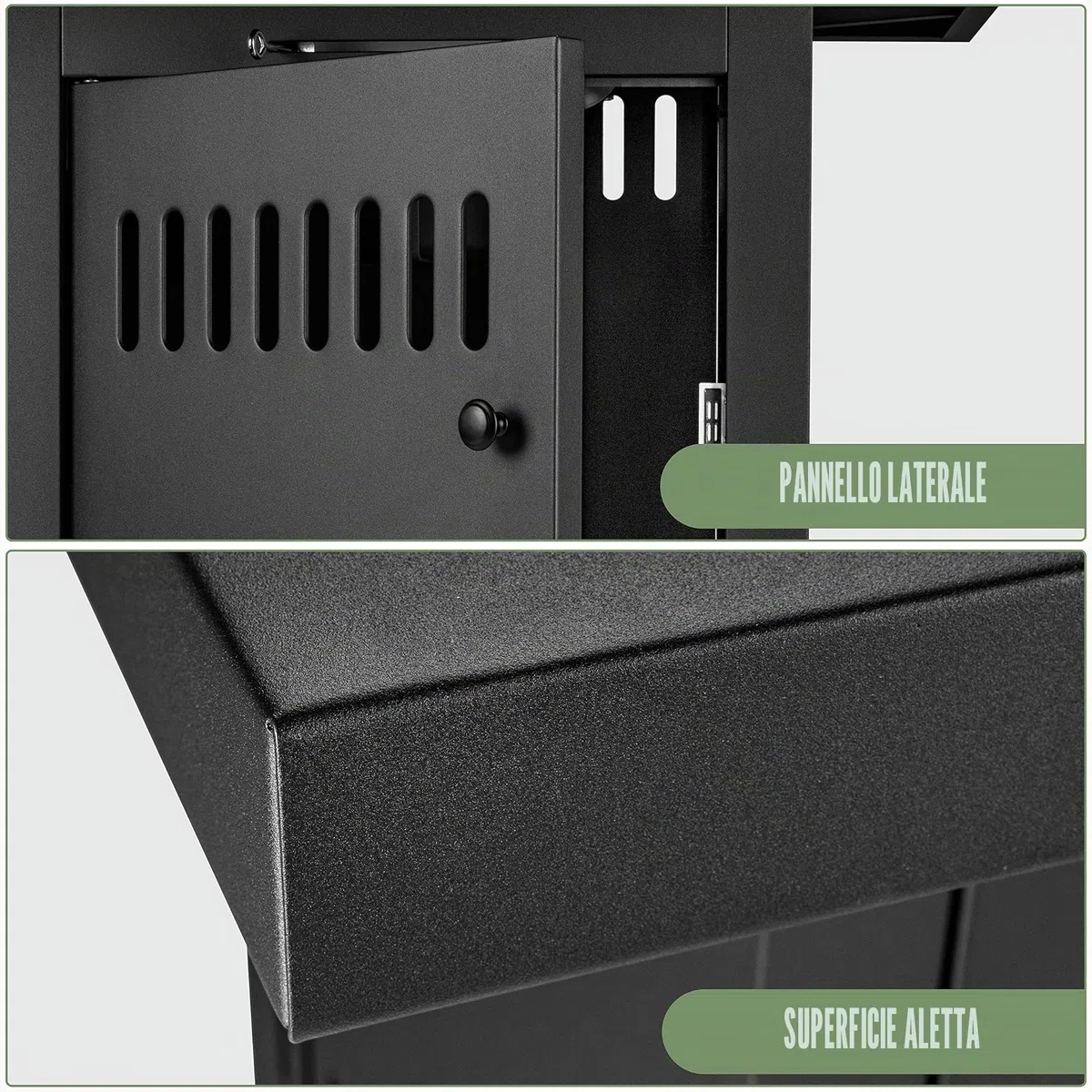 Ambiente Cube Tavolino da Fuoco a Carbone con Griglia per Barbecue Trasformabile in Tavolo da Giardino
