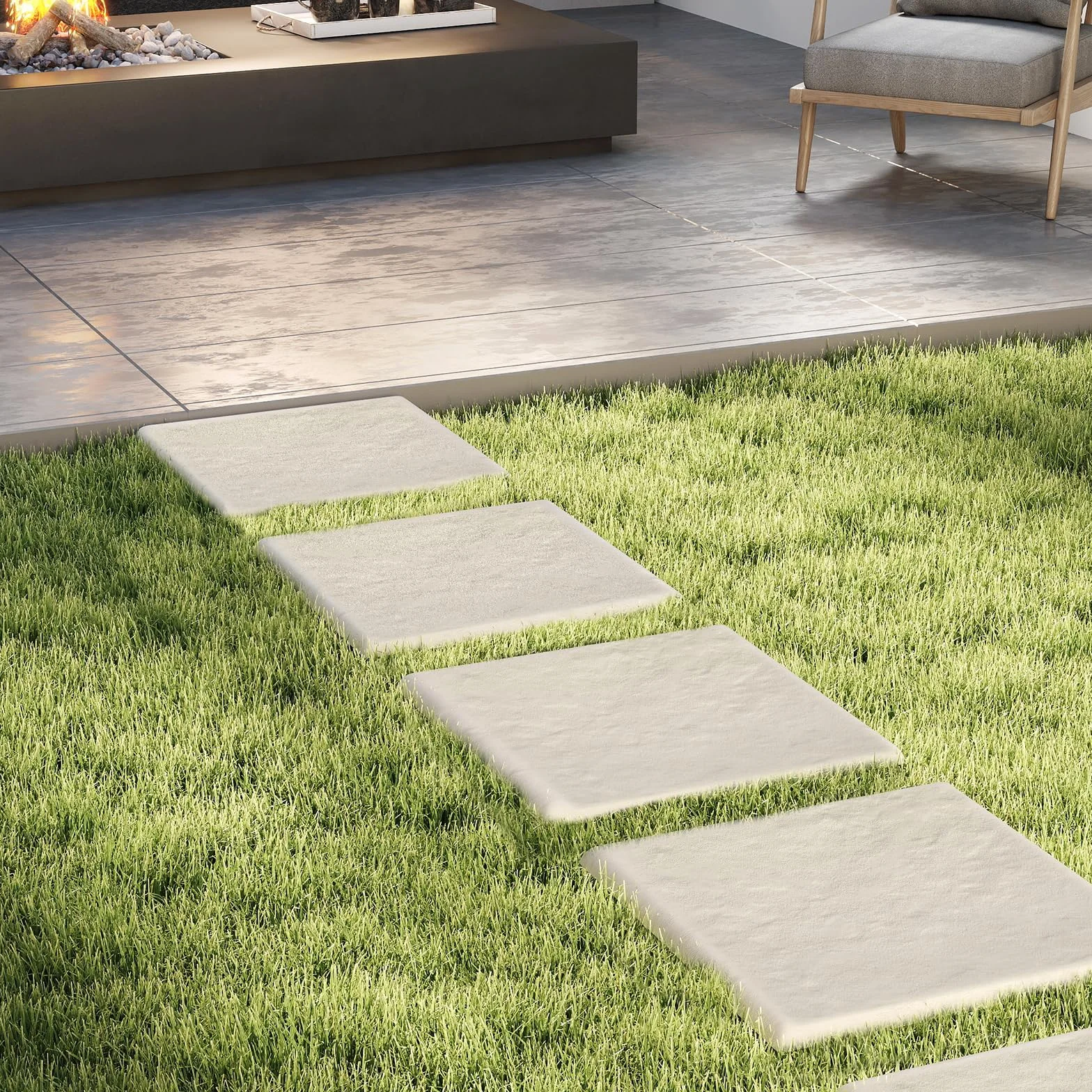 COSTWAY Set di 8 Pietre da Passo con Picchetti da Terra, Passerelle Decorative per Giardino, Pavimentazione Esterna Resistente a Tutte le Condizioni Meteorologiche per Prato e Giardino