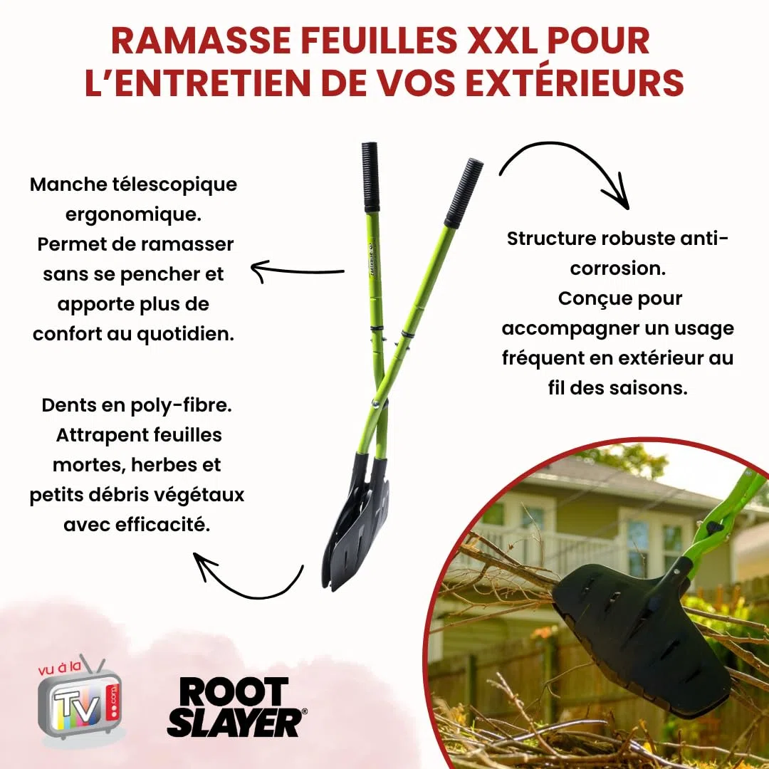 Venteo - Pinza Multifunzione Raccogli fogli XXL Rootslayer | Manico telescopico anti-corrosione e ganasce in polifibra | Pinze per raccogliere foglie, frutta e rifiuti | Utensili da giardinaggio