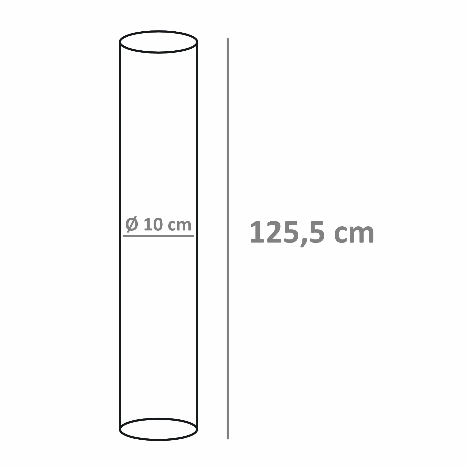 Tubo di vetro Zelsius -, 10,1 x (B) Ø 126 cm, per Heizpyramide, riscaldatori, stufa a fungo