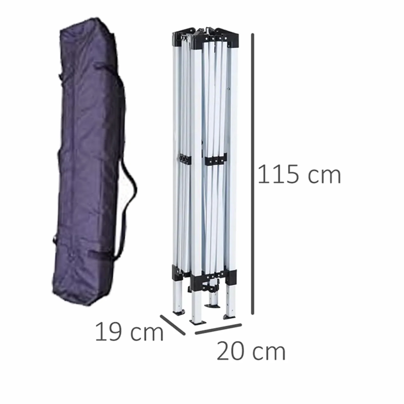 Gazebo Pieghevole Giardino 3x3 Automatico Richiudibile Fisarmonica in Acciaio Bianco
