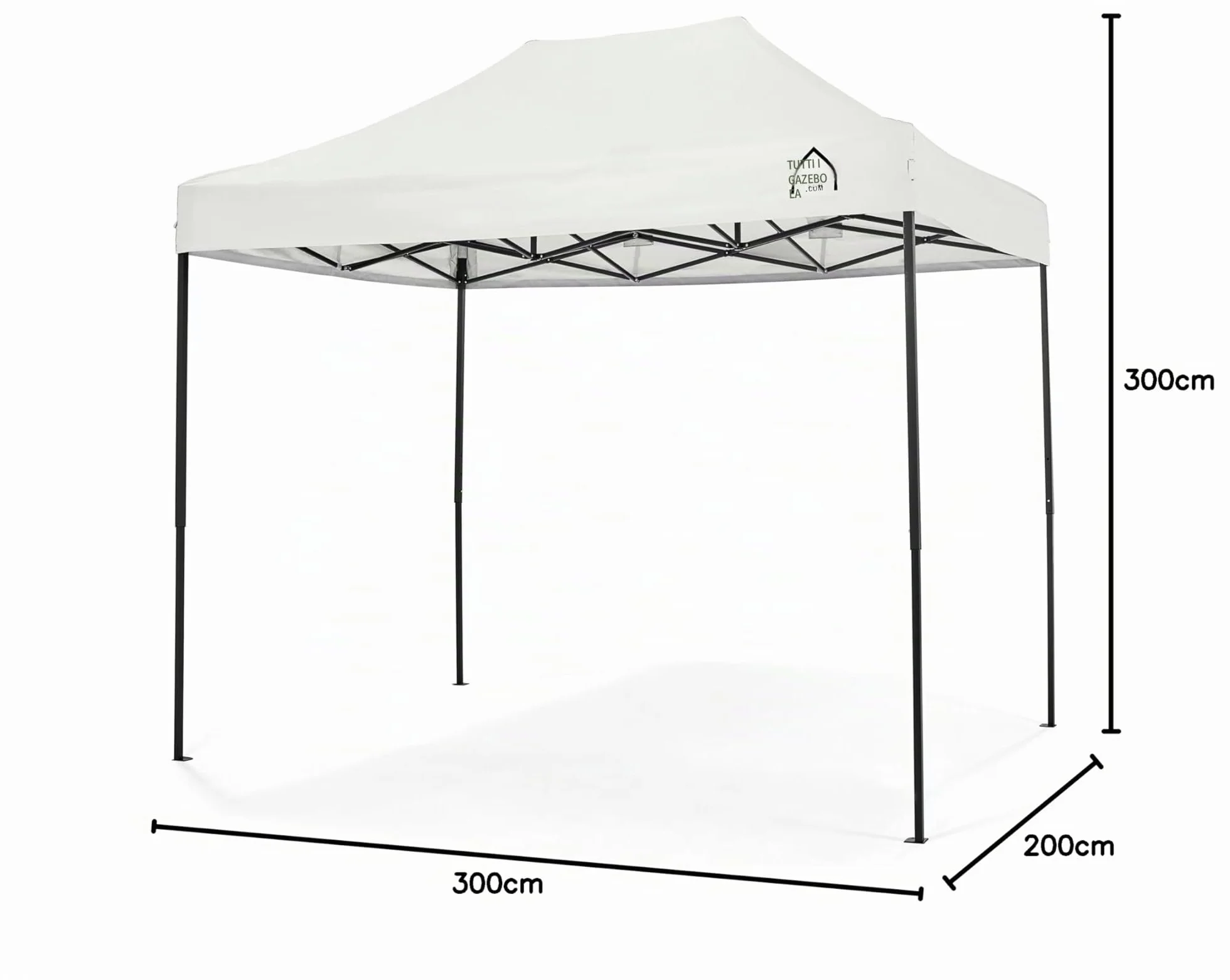 Gazebo pop-up 3x2m completamente impermeabil Bianco