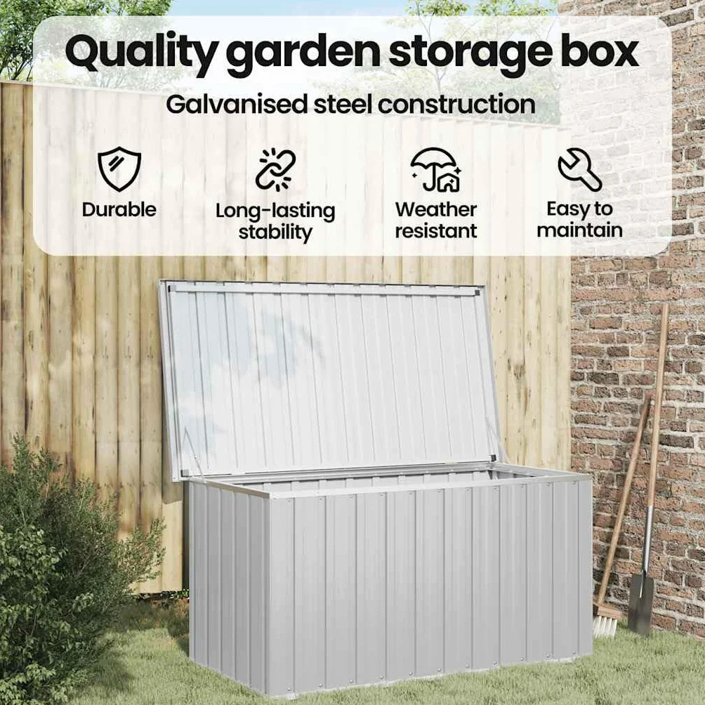 vidaXL Baule da Giardino Grigio 129x67x65 cm