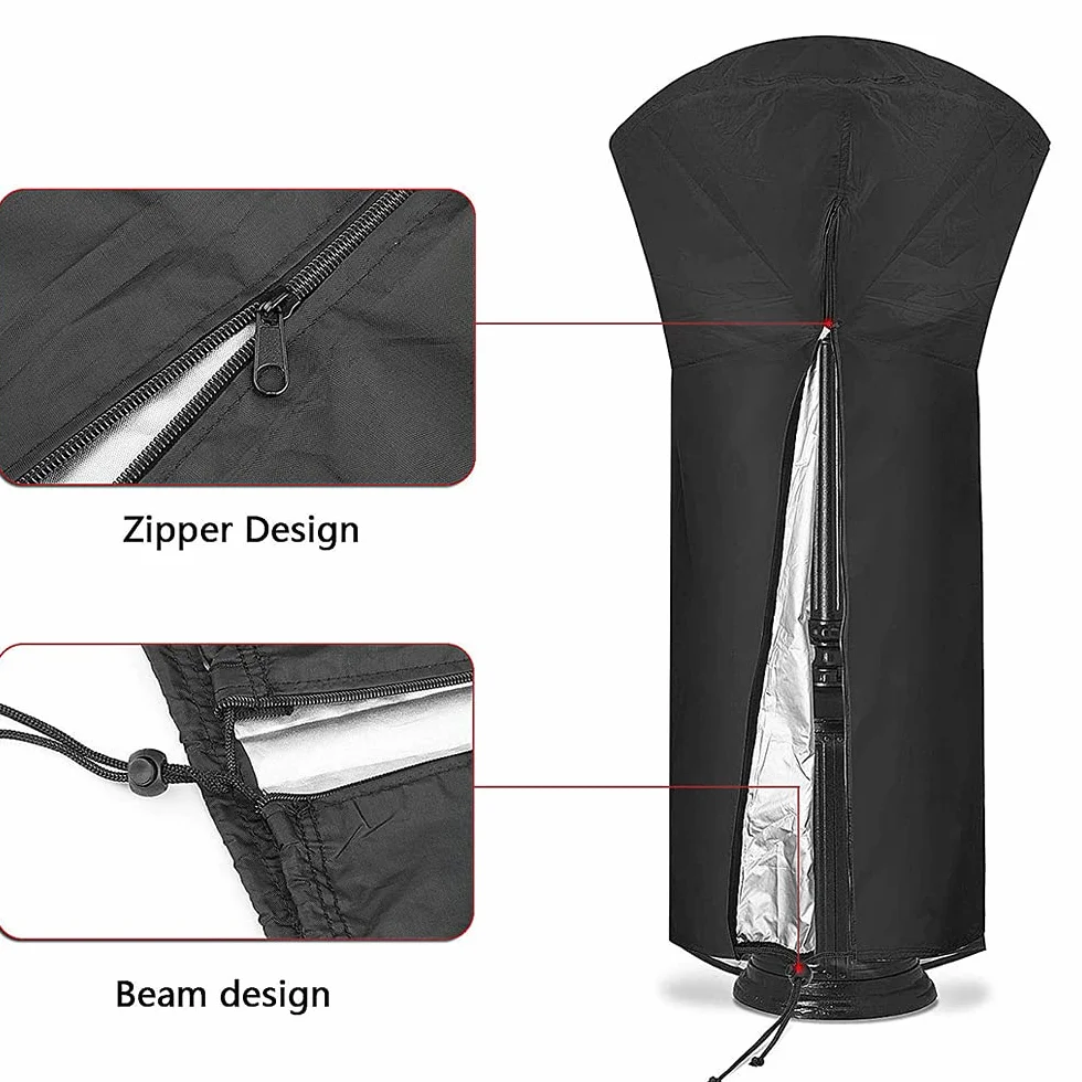 Patio Heater Cover, Impermeabile Copertura Riscaldatore Patio, Copertura Fungo A Gas, Fungo Riscaldante per Esterno A Gas, 420D Oxford, per Mobili da Giardino Terrazza, 226 x 89 x 48 cm