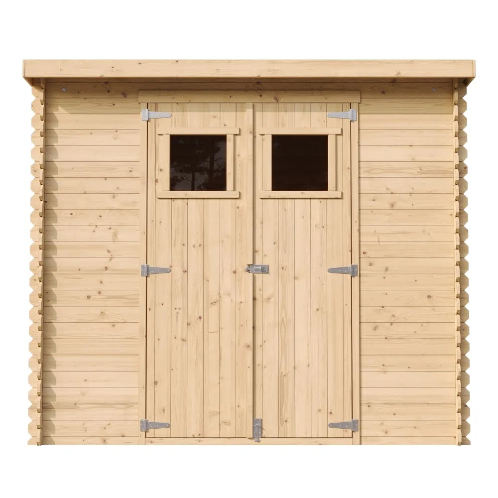 TIMBELA M310 Casetta da Giardino in Legno per Esterni 239x144xA200 cm/2.6m2 - Capanno da Giardino - Piccola Casetta in Legno, Rimessa Attrezzi, Deposito Bici