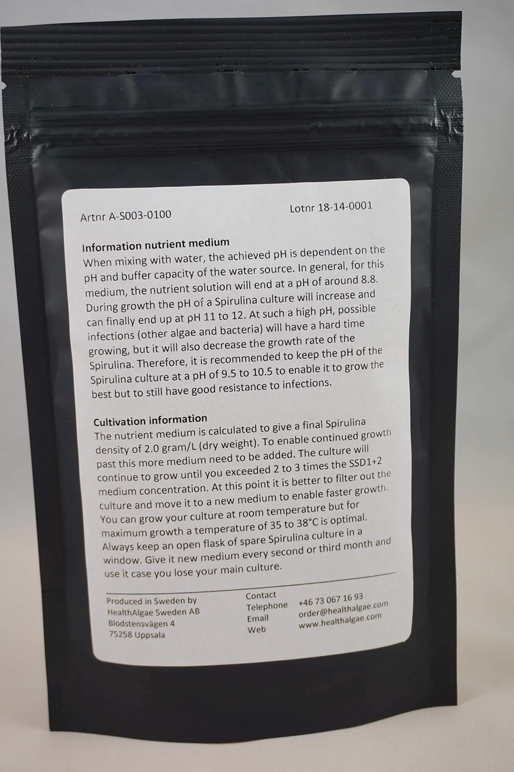Spirulina platensis diretta (500 ml) + 10 L di Spirulina secca coltivata media SSD1 + 2 - coltura di alghe + fertilizzante (500+10)