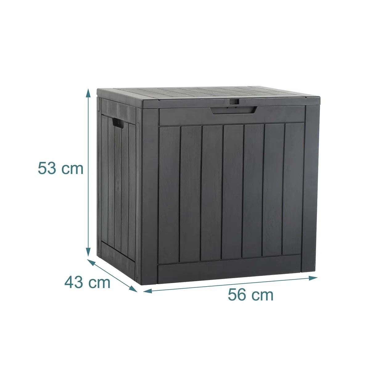 Relaxdays Baule da Giardino Resistente alle intemperie e ai Raggi UV con Cuscini e Attrezzi, 53x56x43 cm, Nero