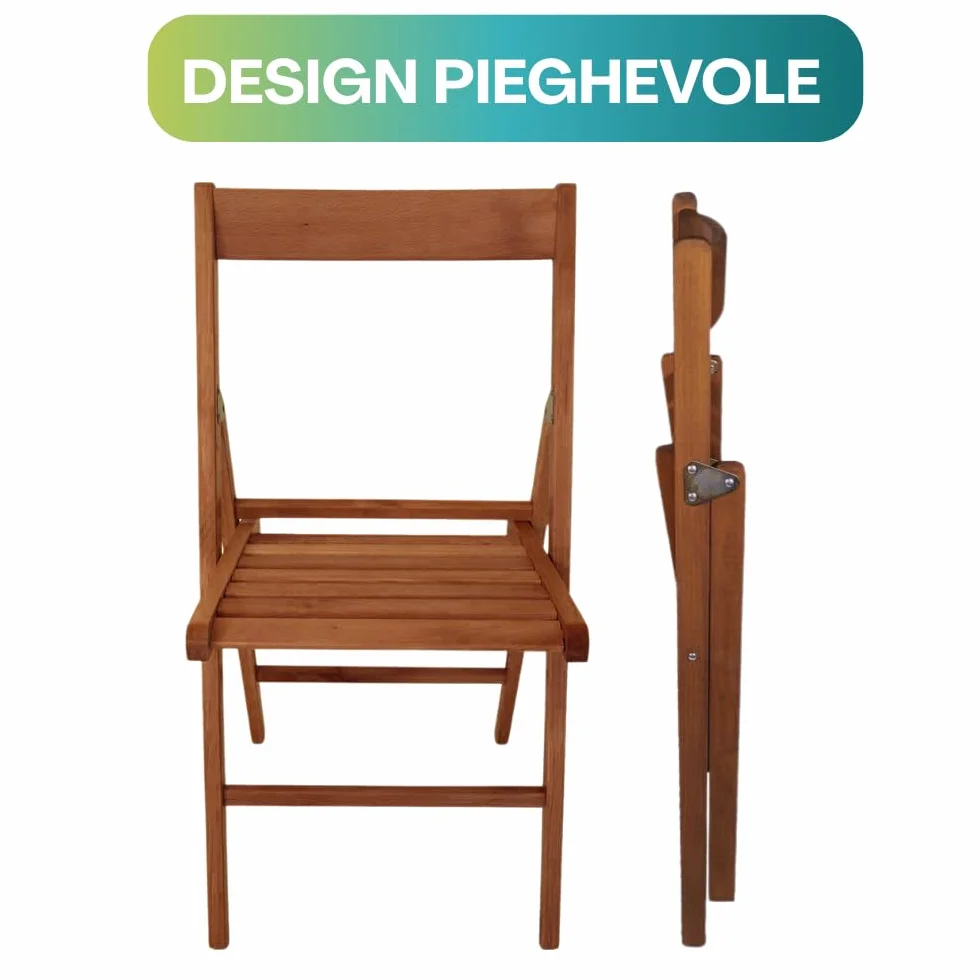 Sedie Pieghevoli in Legno di Faggio Noce 42x40x78 cm PALUPLUS 0702C