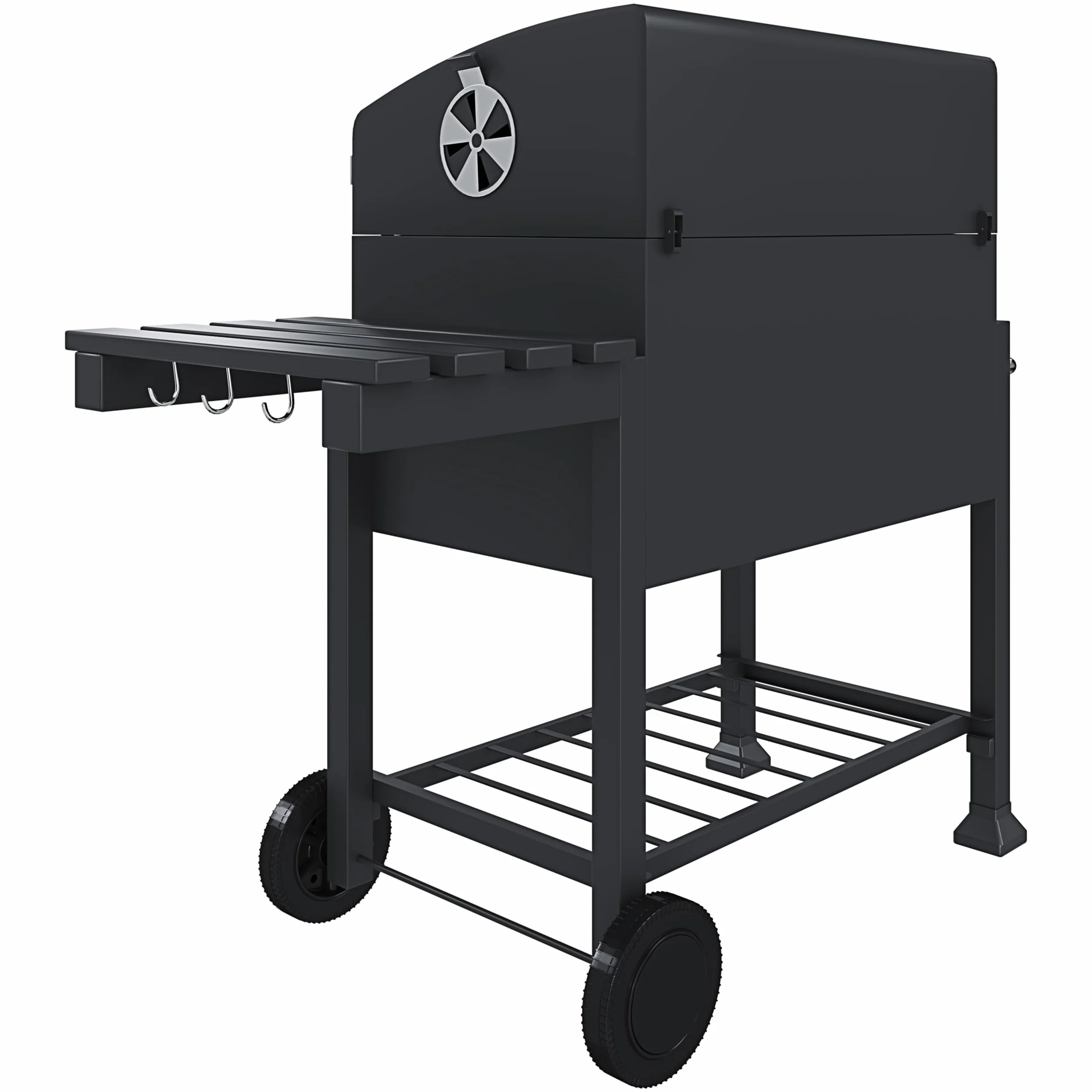 BRICOZONE Barbecue A Carbone In Acciaio Con Termometro Integrato Griglia Regolabile In Altezza