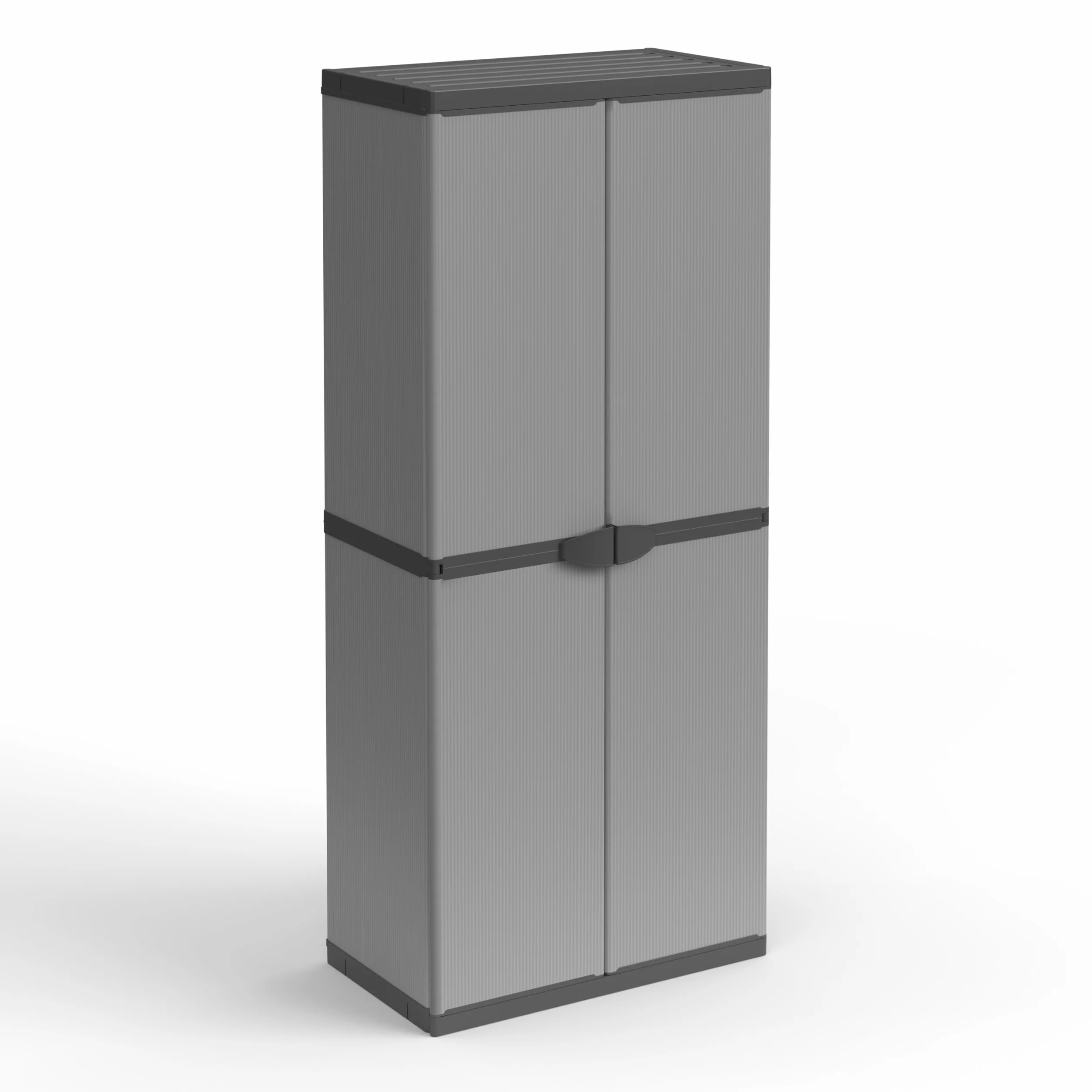 Mongardi: Armadio Porta-Scope in resina di PVC e PP, 2 Ante, Facile da Montare, Modular System, Resistente, Adatto ad ambienti Interni ed Esterni, 68L x 40P x 165H cm, Grigio e Nero