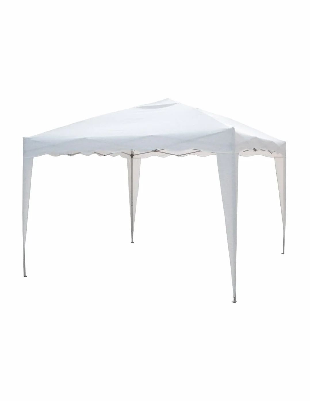 Verdelook Gazebo Pieghevole in Metallo 3x3 m Bianco con Copertura Poliestere e Borsa Inclusa