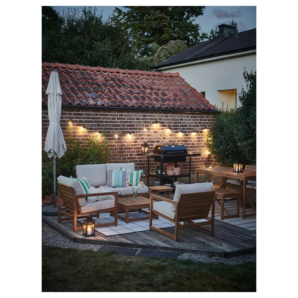 IKEA NÄMMARÖ sedile sec per divano componibile, esterno, tinto marrone chiaro
