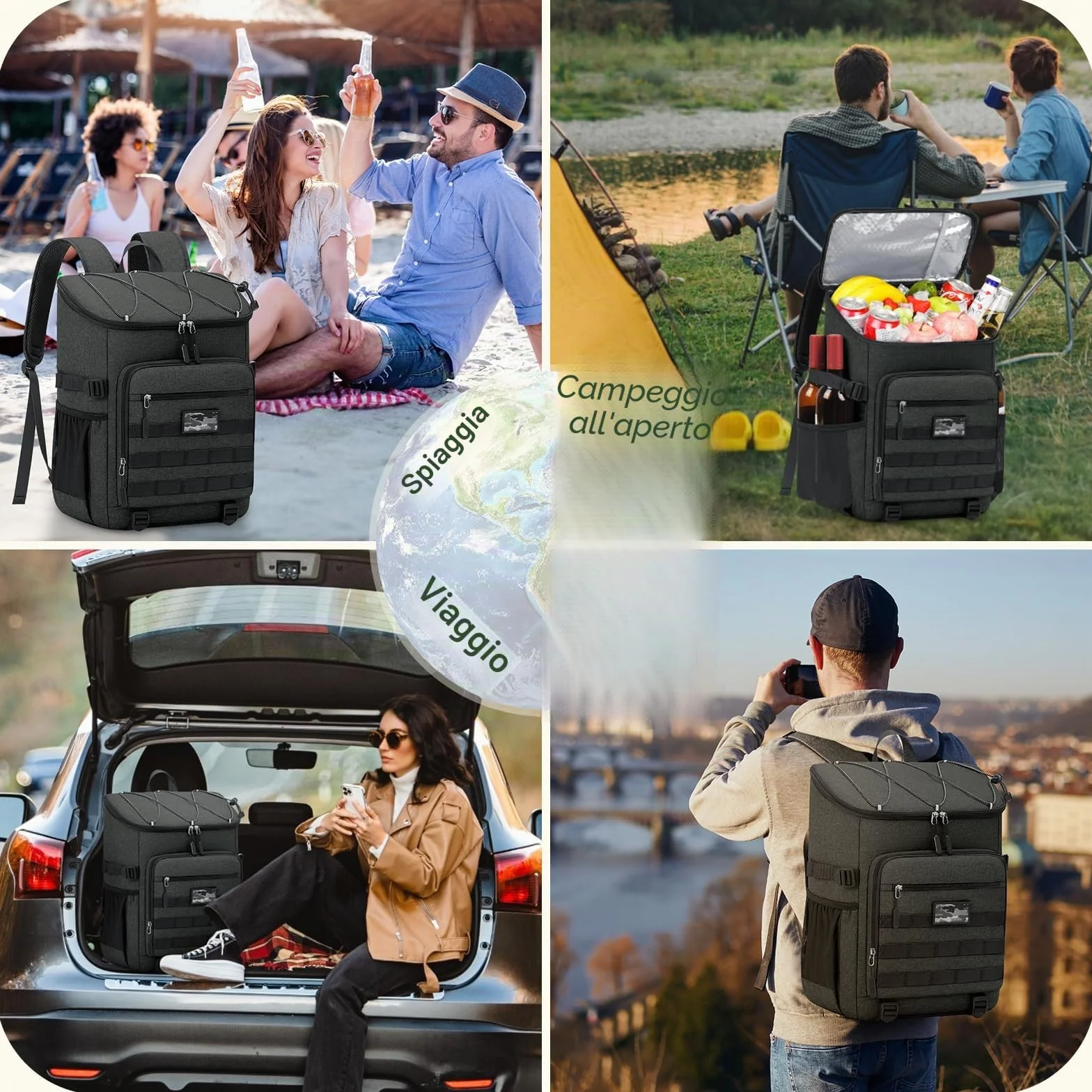 NEWHEY Zaino Termico Isolante 30L Impermeabile Borsa Frigo Grande Capacità per Lavoro Campeggio Spiaggia