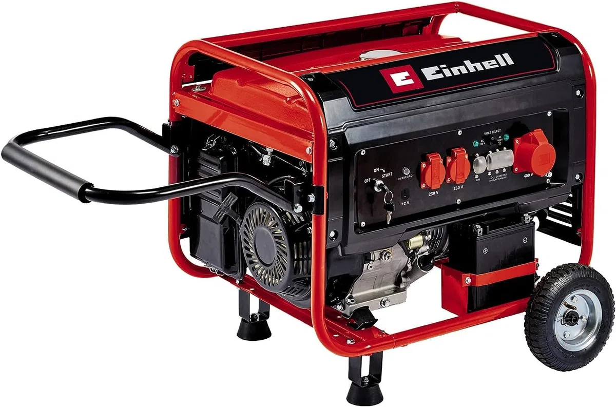 Einhell Generatore di corrente (a benzina) TC-PG 65/E5 (potenza continua 3,2 kW a 230 V e 3,6 kW a 400 V, corrente nominale da 13 A a 230 V, serbatoio da 25 l per benzina Super E5)