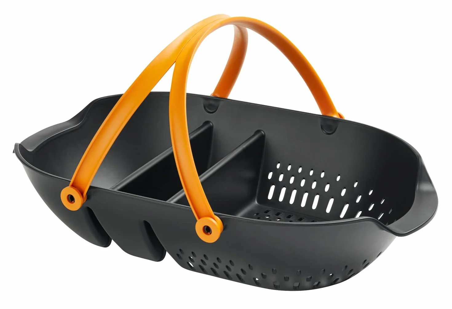Fiskars Cesta per il Raccolto, Per Raccogliere, Trasportare e Pulire i Prodotti e gli Attrezzi, Plastica, Nero/Arancione, Plus, 1062831