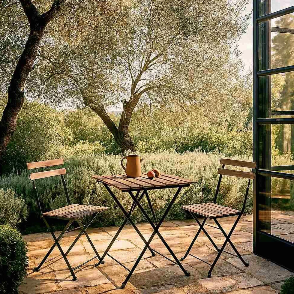 Brigros Set Bistro Tavolino + 2 Sedie Acacia Marrone