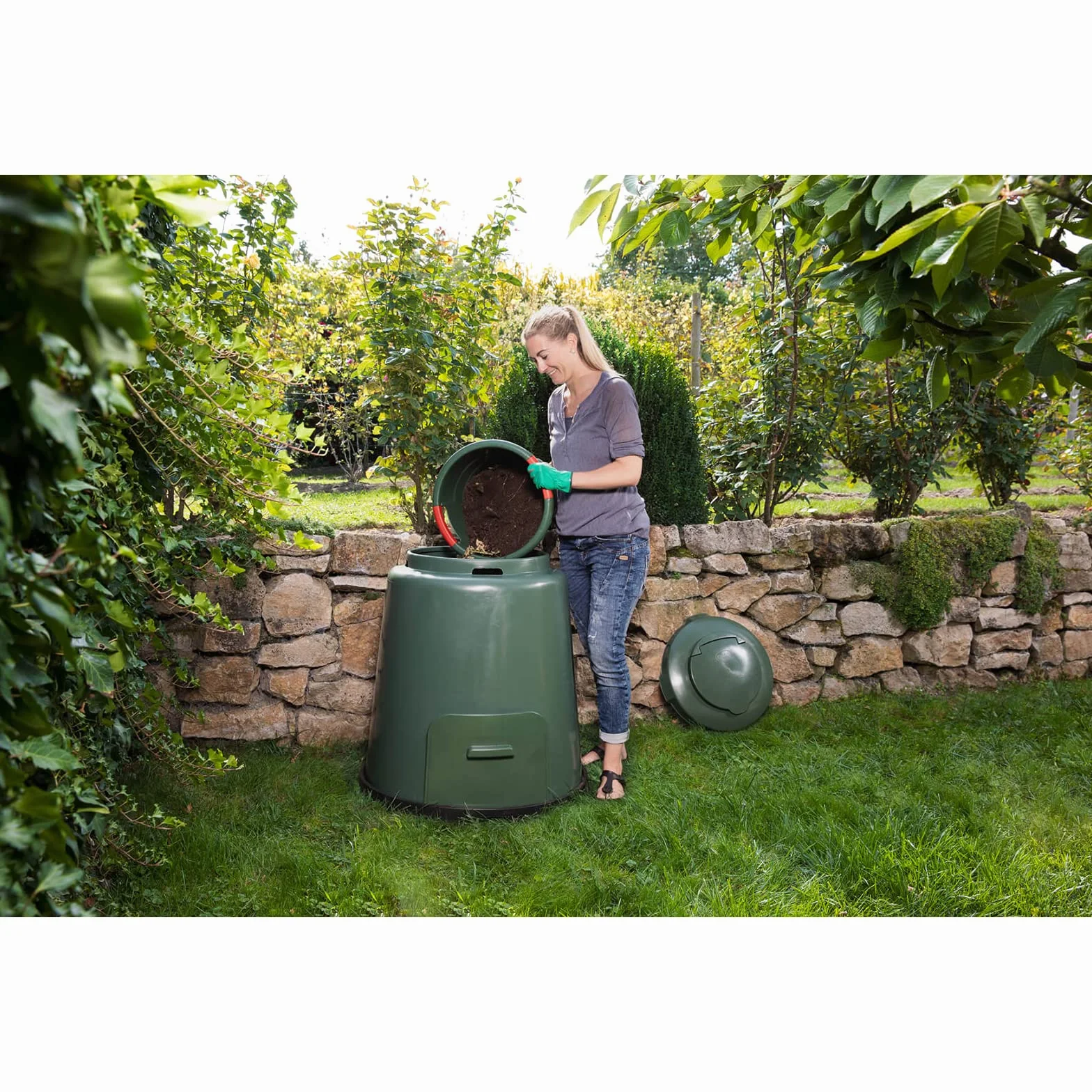 Contenitore Composter 'Circolare' Apertura Superiore E Inferiore per Prelievo Terriccio.