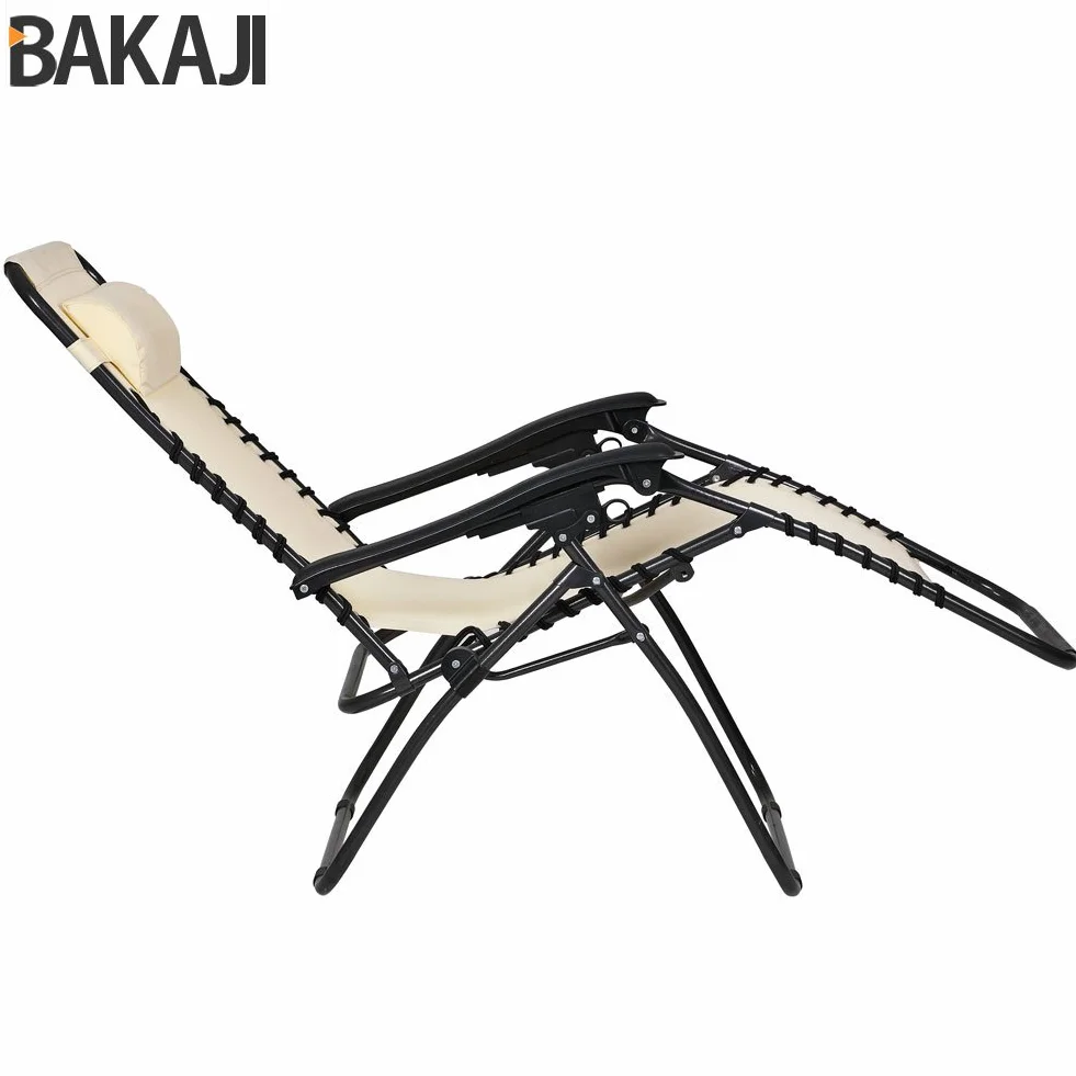 BAKAJI Sedia Gravità Zero Sdraio da Giardino Pieghevole in Acciaio Tubolare 22mm Reclinabile Tessuto Oxford