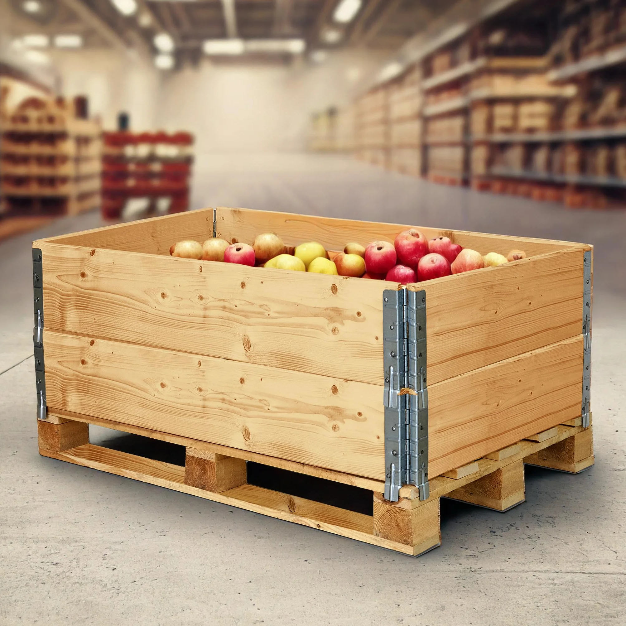 Garronda Telaio aggiuntivo in legno per pallet Cassa di stoccaggio Rialzo Naturale 3 Pezzi