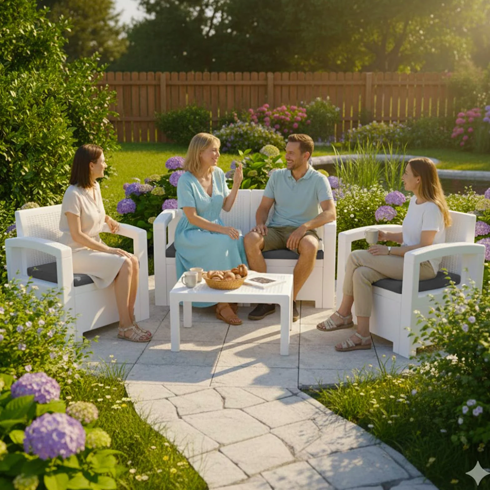 HAND Tris di Cuscini da Esterno Sfoderabili per Poltrone e Divanetto, Cuscini Esterno Giardino Set da 3 PZ, per Poltrona, Salotto, SALOTTINO, Rattan/MIDOLLINO in Cotone, Made in Italy (Antracite)
