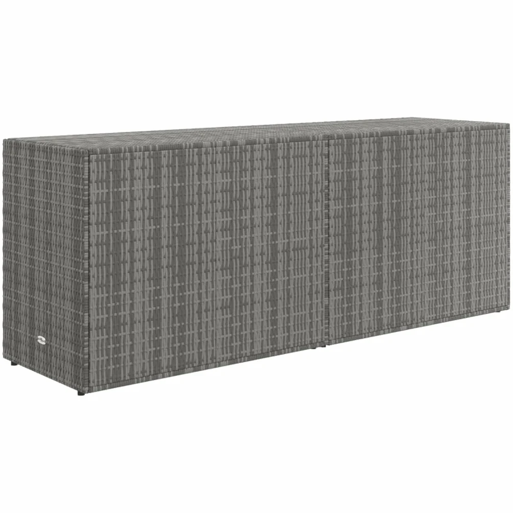 vidaXL Mobile Portaoggetti da Giardino Grigio 198x55,5x80cm Polyrattan