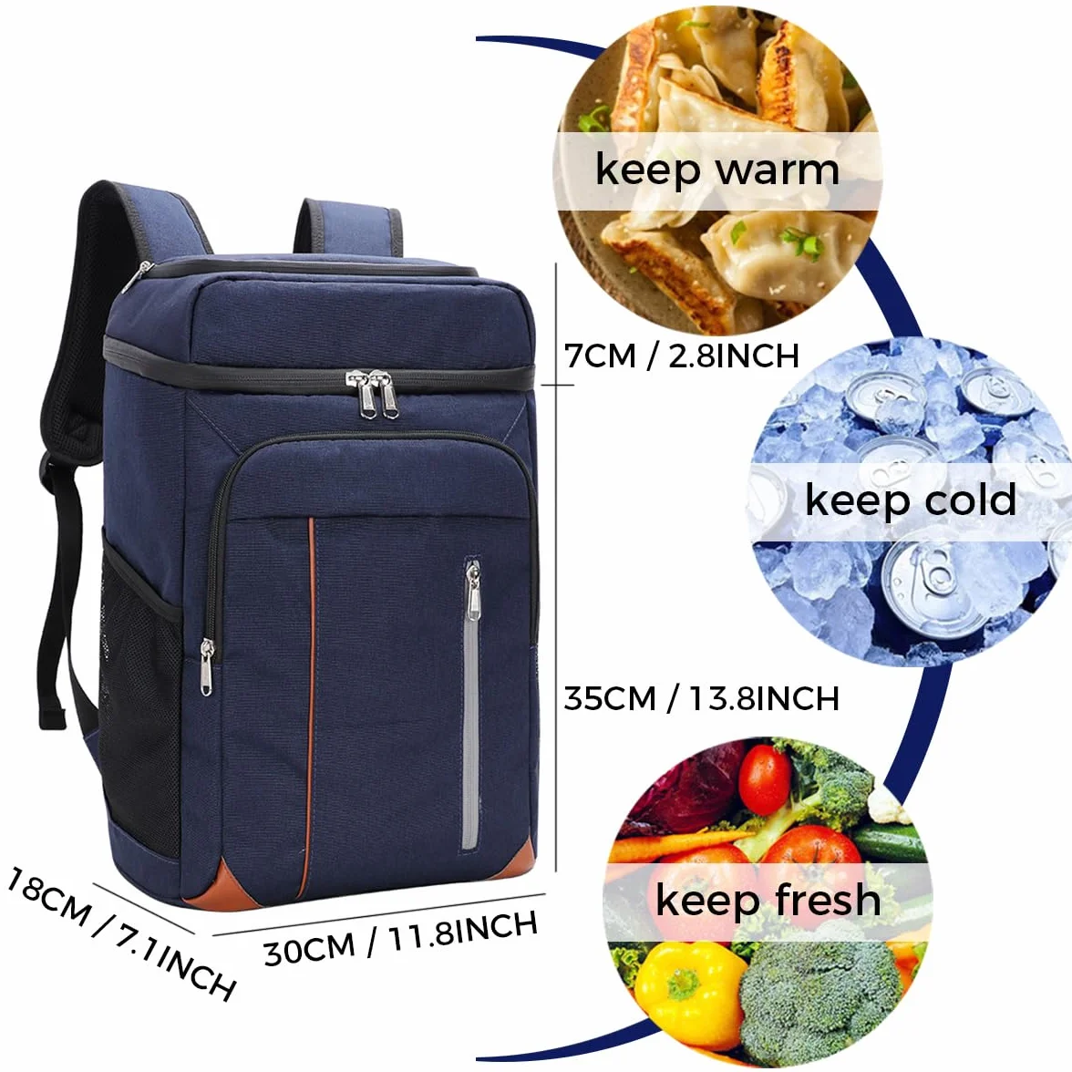 Zaino da Picnic 22 Litri Zaino Termico Porta Pranzo Borsa Frigo Isoterma per Campeggio Barbecue