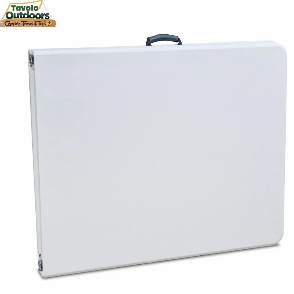 BAKAJI Tavolo Pieghevole in Resina HDPE 183x76x72cm Struttura in Metallo Rinforzato