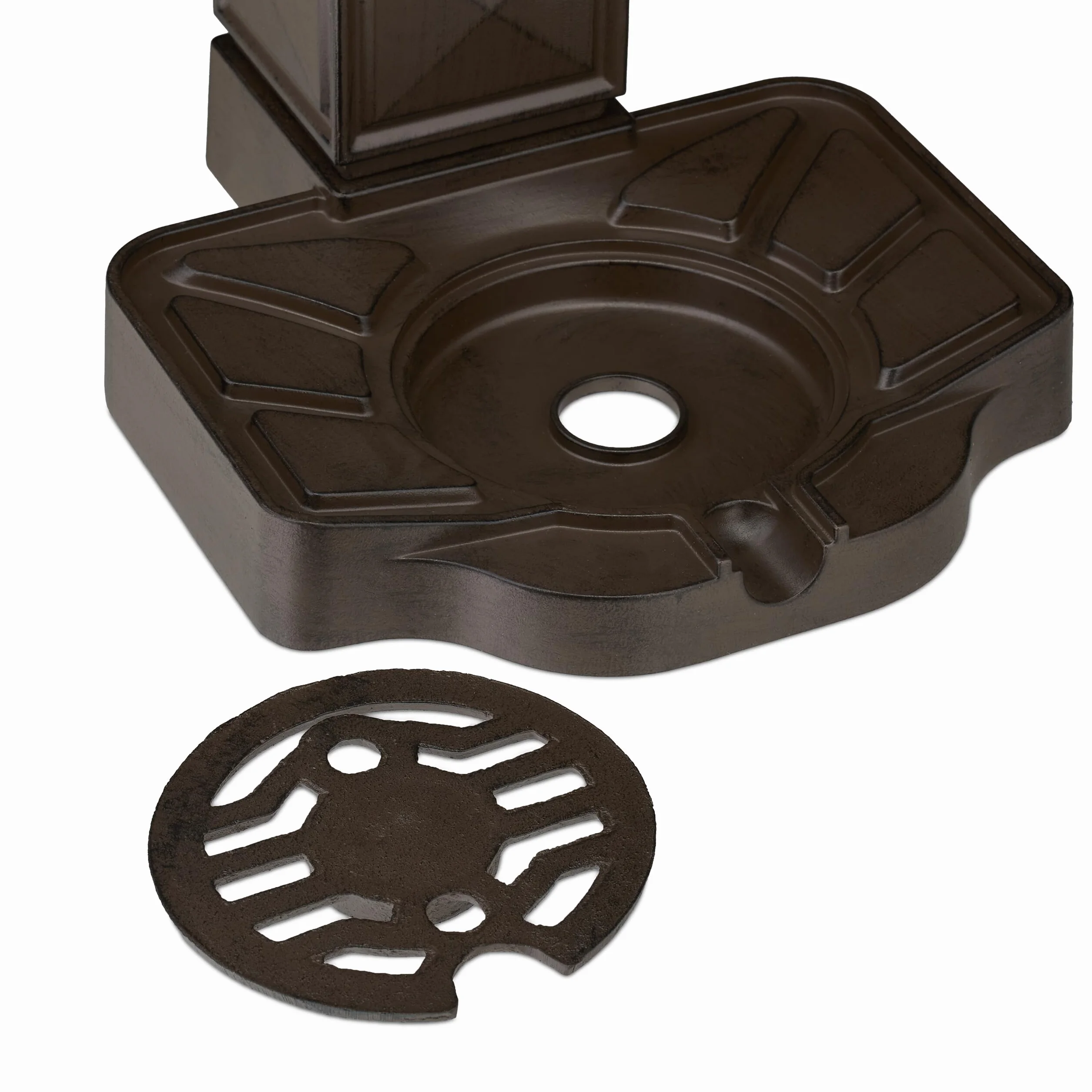 Relaxdays Fontana da Giardino in Stile Antico, Fontanella a Colonna con Rubinetto e Vaschetta, HLP: 82x29x33 cm, Marrone