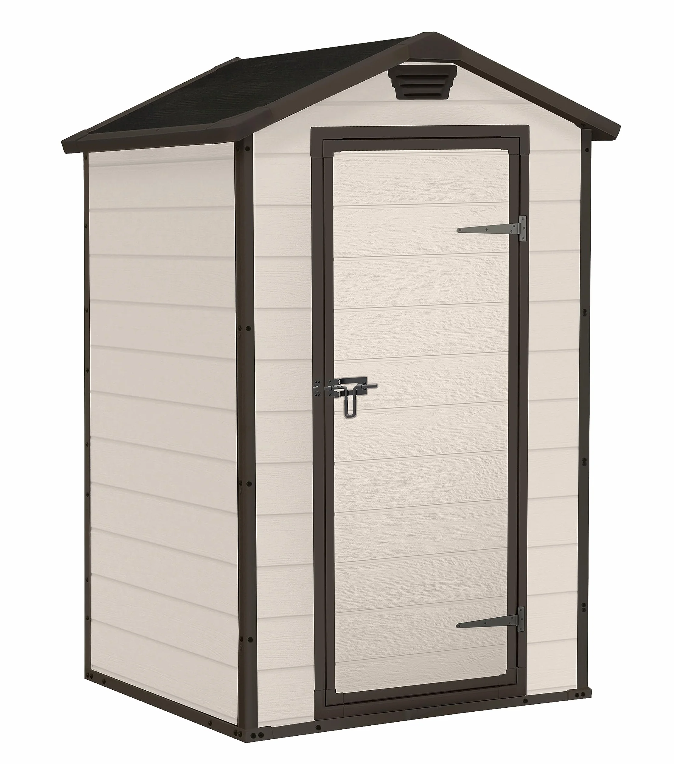 Keter Casetta da Giardino Manor 4x3, Finitura Effetto Legno Graffiato, Beige, 129x103x196H Cm