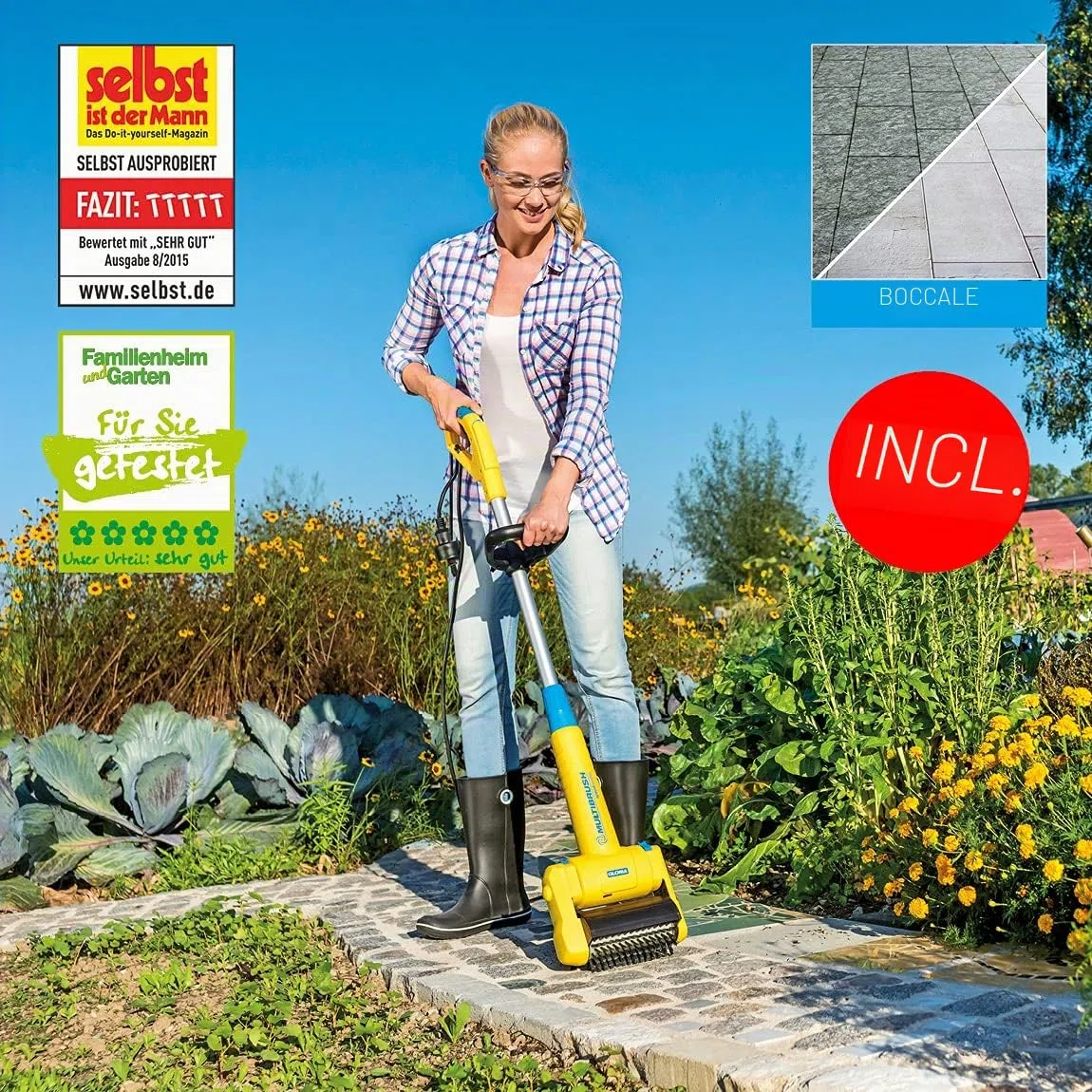 GLORIA MultiBrush speedcontrol PLUS 500W 11-in-1 Electric Brush for Stone, Grout, Wood & Lawn