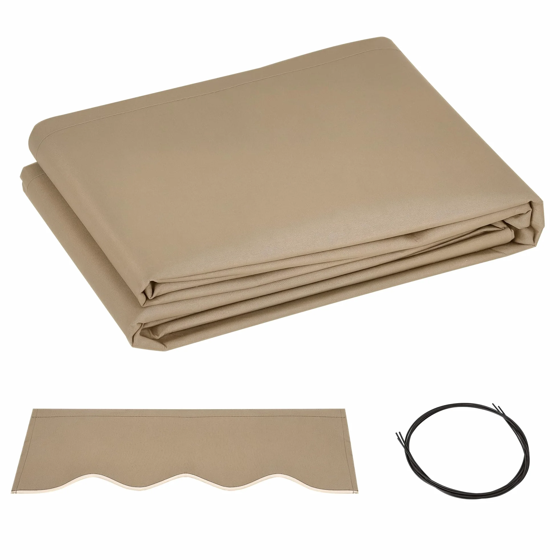 Outsunny Telo di Ricambio per Tenda Parasole Retrattile, Tessuto 4x2.5 m Poliestere Anti UV 30+, Beige