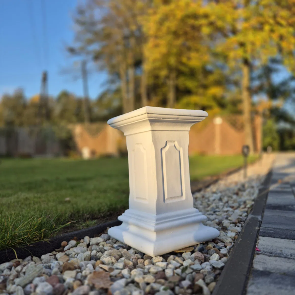 FABRIQ Colonna da 40 cm bianco 25 kg pietra giardino resistente alle intemperie gelo