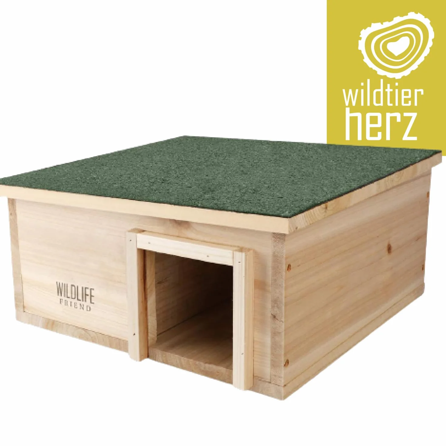 WILDLIFE FRIEND | Casetta per Riccio da Esterno – Ampia e Resistente alle Intemperie - A Prova di Gatti e Altri Animali per Proteggere i Ricci – Realizzata in Legno – 40x40x19 cm