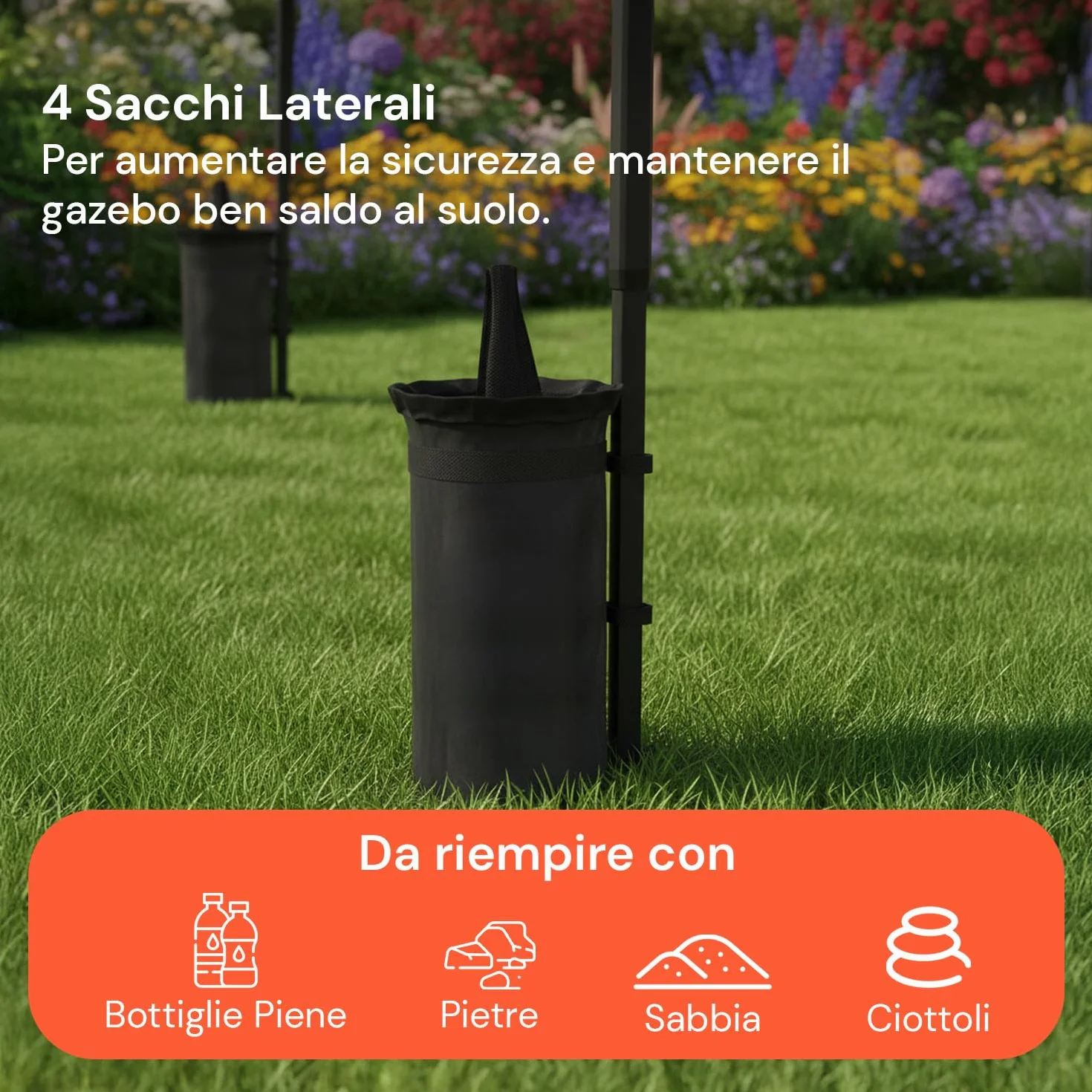 Gazebo Pieghevole Impermeabile 3x3 Beige Oxford 600D PVC Struttura Rinforzata per Giardino