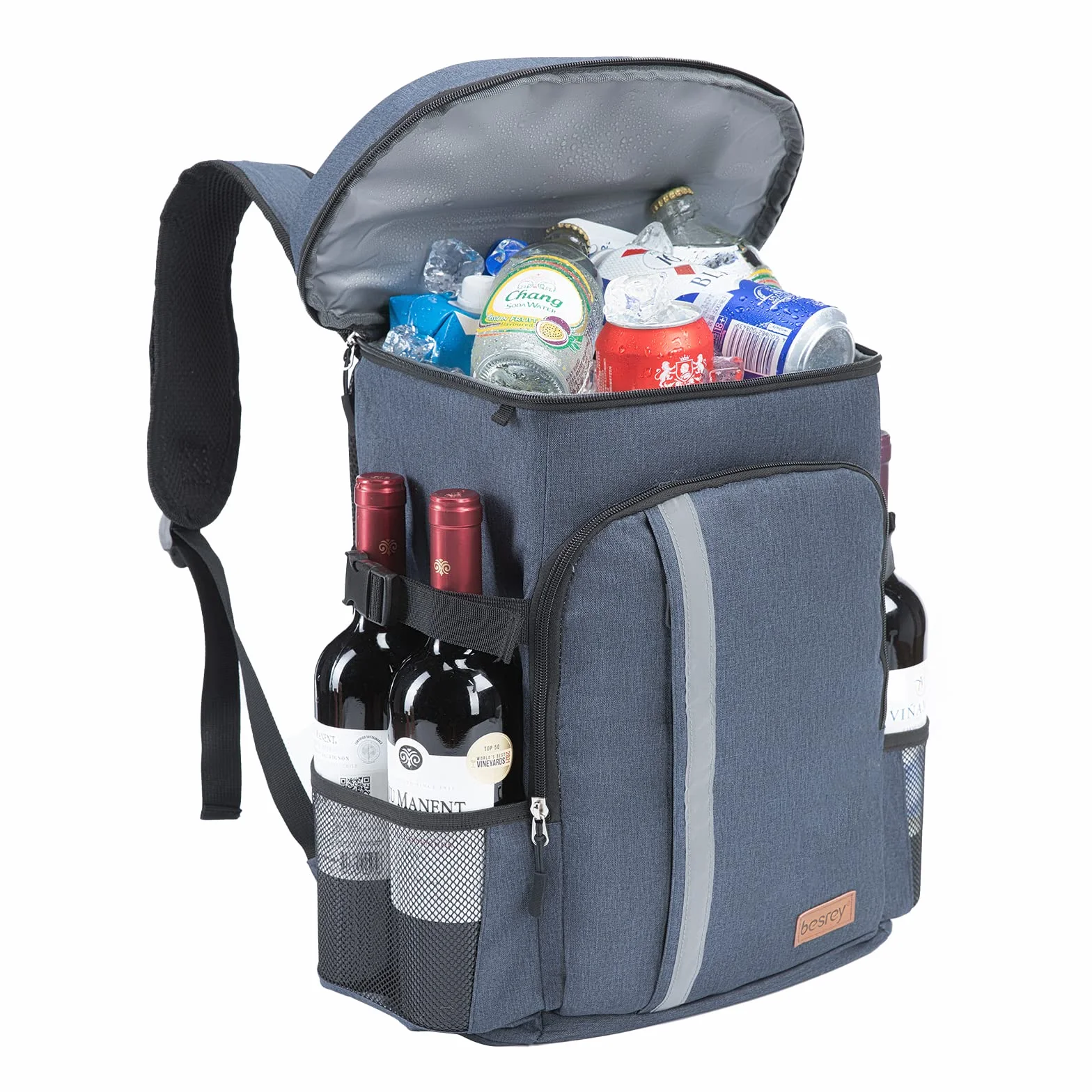 Besrey zaino termico 30 litri isotermico per campeggio picnic barbecue blu