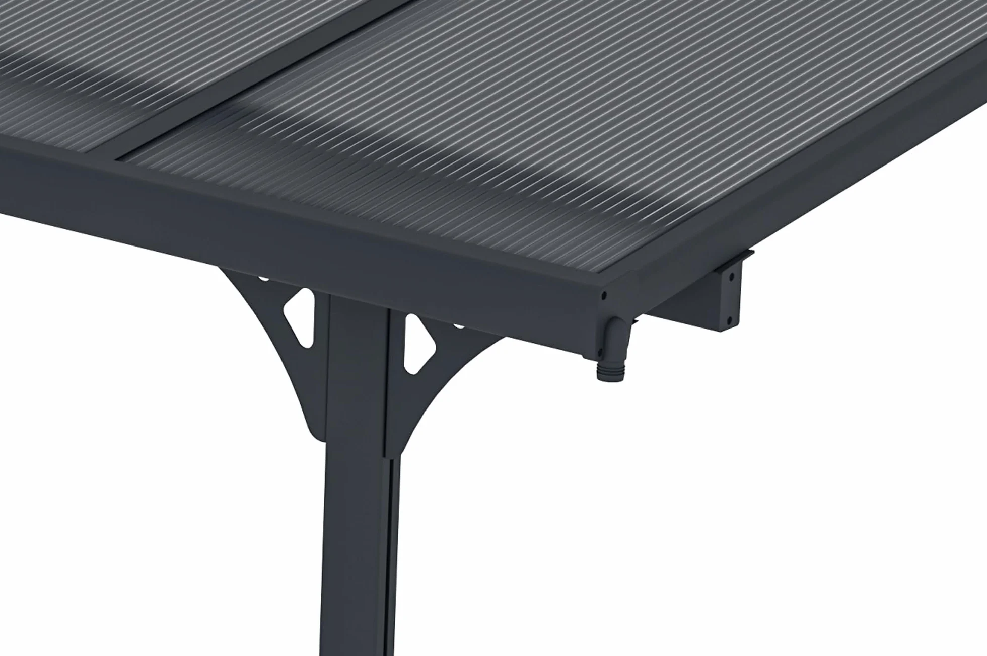 KLEO Carport Pergola Addossata 5,5x3m Alluminio Grigio 16,5m²