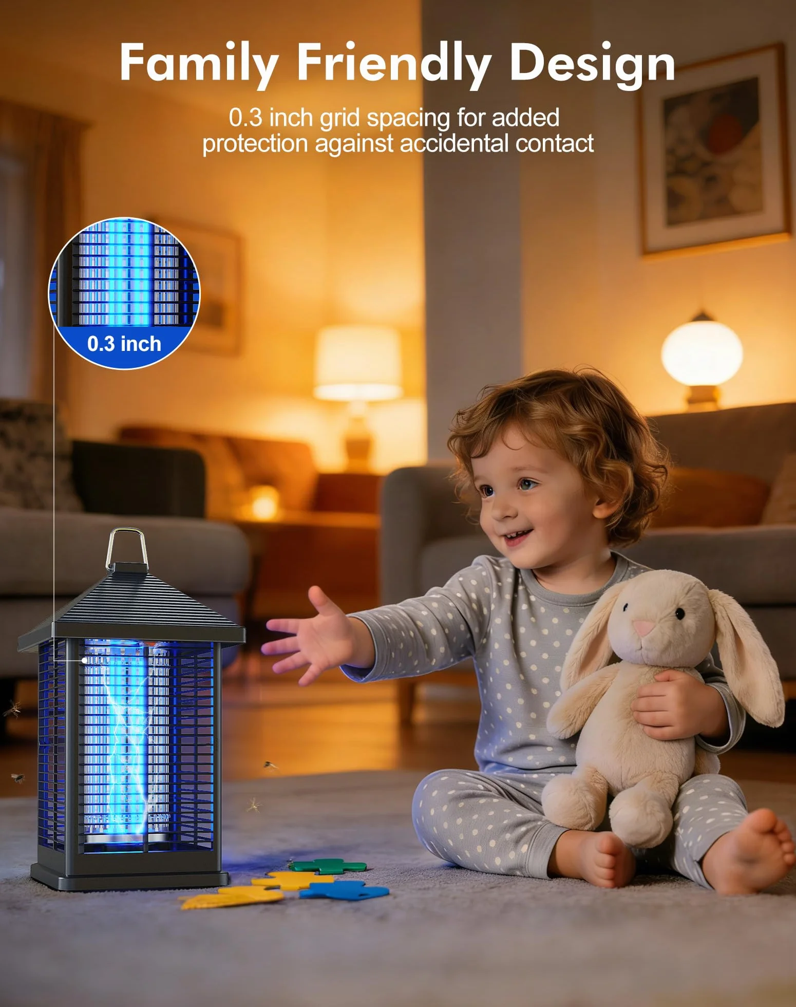 Lampada Antizanzare Elettrica 18W, 4000V Smart Auto Trappola Elettrica Anti-Insetti Volanti 80 ㎡ Copertura IPX4 Per Uso Interno Ed Esterno, Sicura Per Famiglia, Terrazza, Giardino, Campeggio, Casa