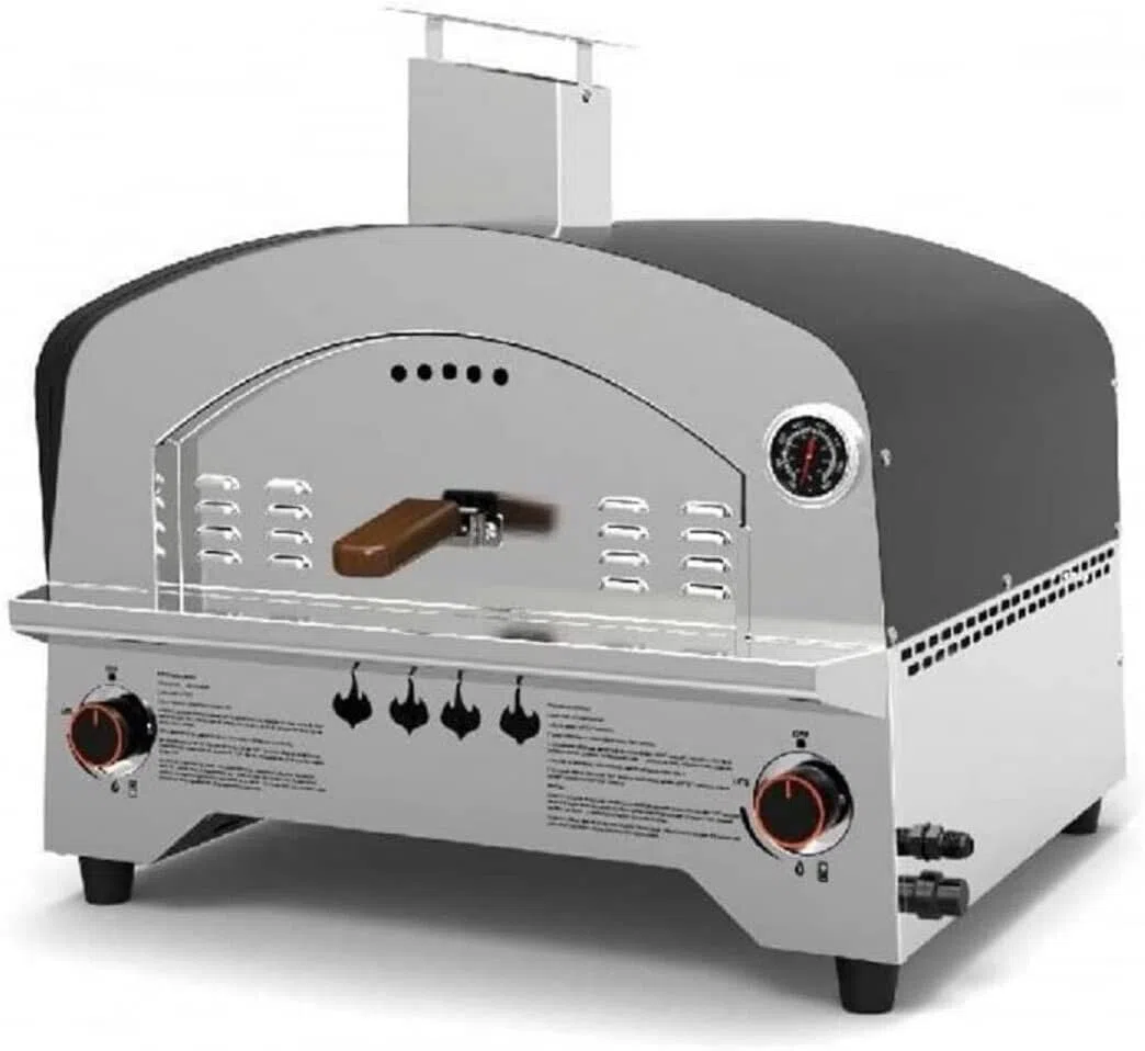 Forno per Pizza a Gas Speedy500 Acciaio Inox Doppio Bruciatore 500°C Pietra Refrattaria