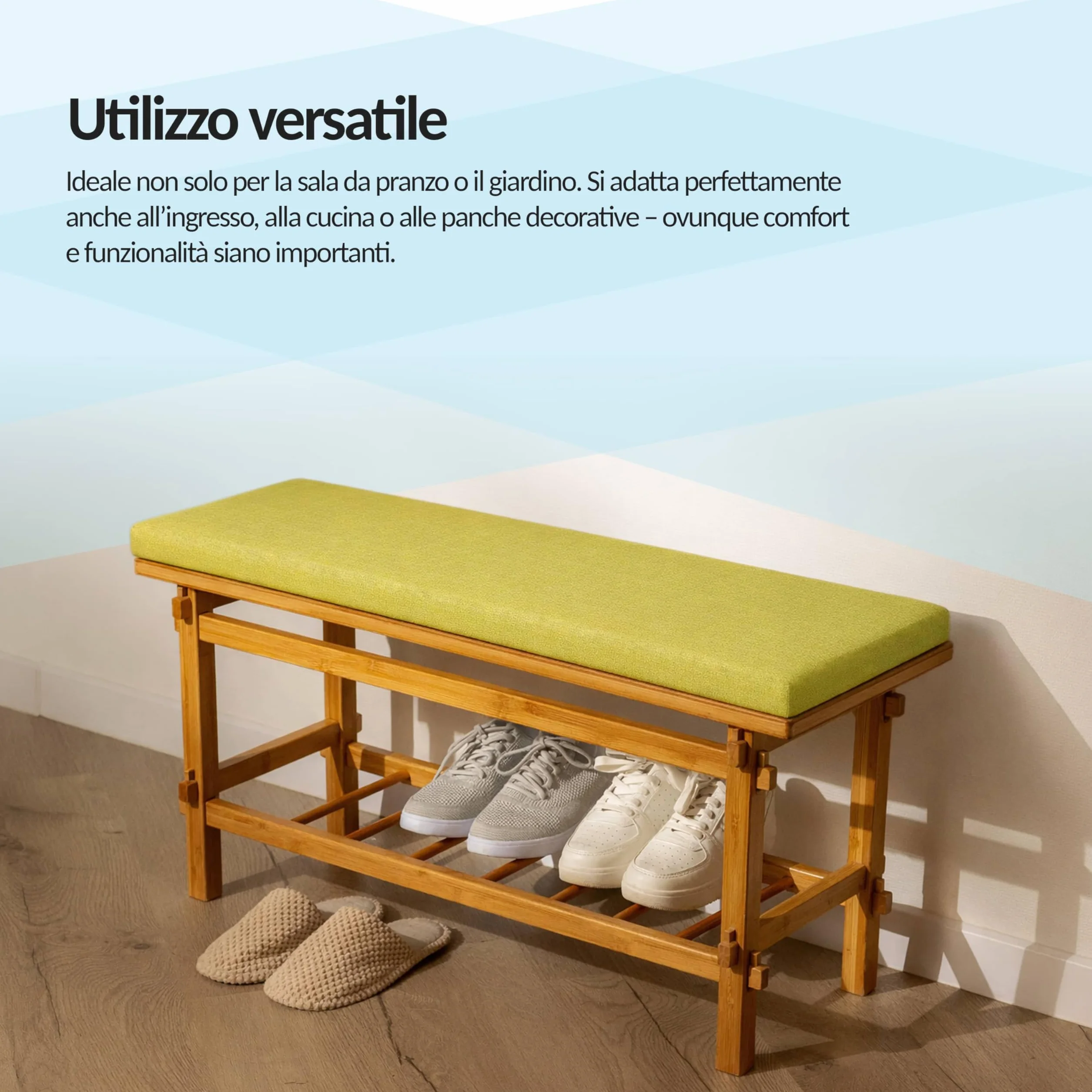 POKAR Cuscino per Panca 110x50 cm | Sfoderabile con Lacci Antiscivolo | Seduta per Panchina, Panca da Giardino, Dondolo, Sedia | Interno ed Esterno | OEKO-TEX | Prodotto nell'UE | Marrone